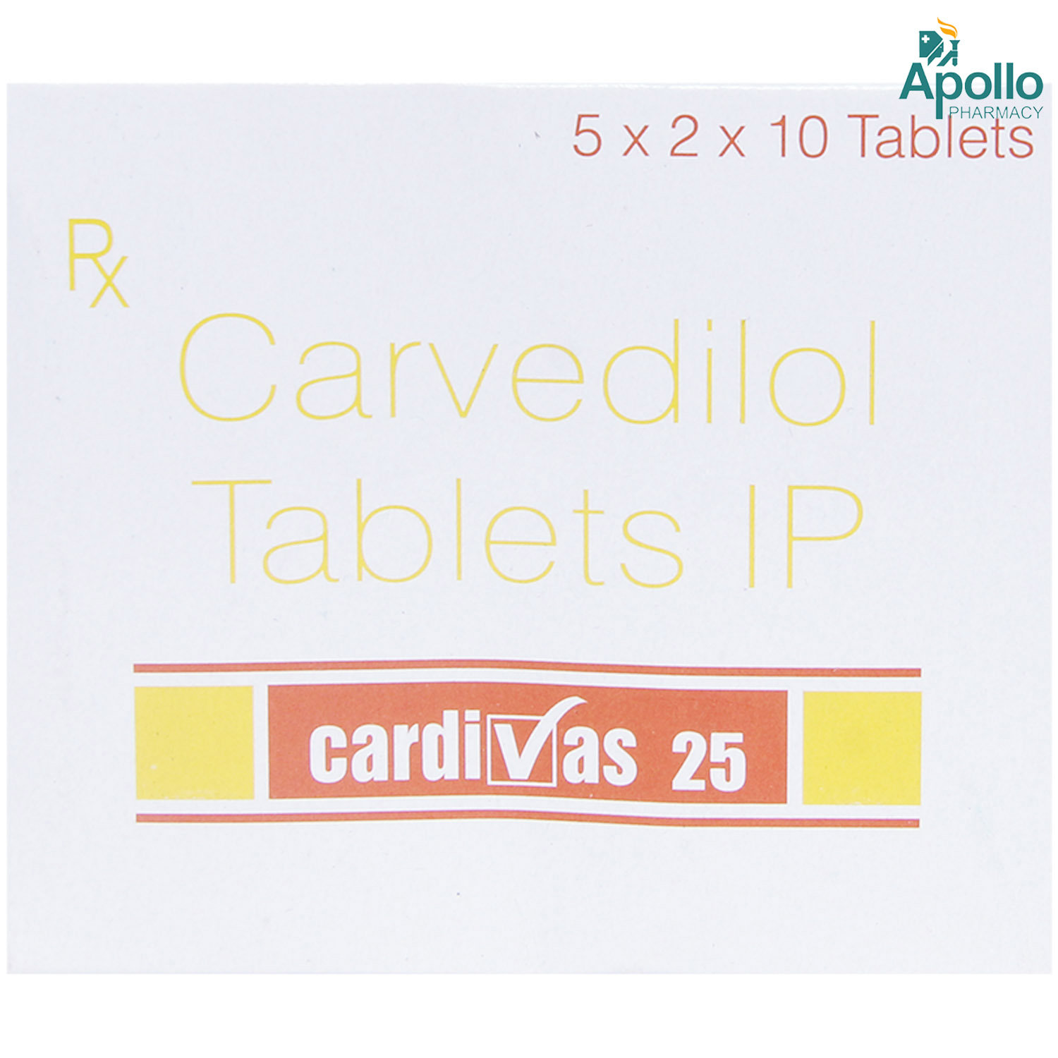 Cardivas 25 Tablet 10's, Pack of 10 TABLETS Cardivas 25 Tablet 10's, Pack of 10 TABLETS
