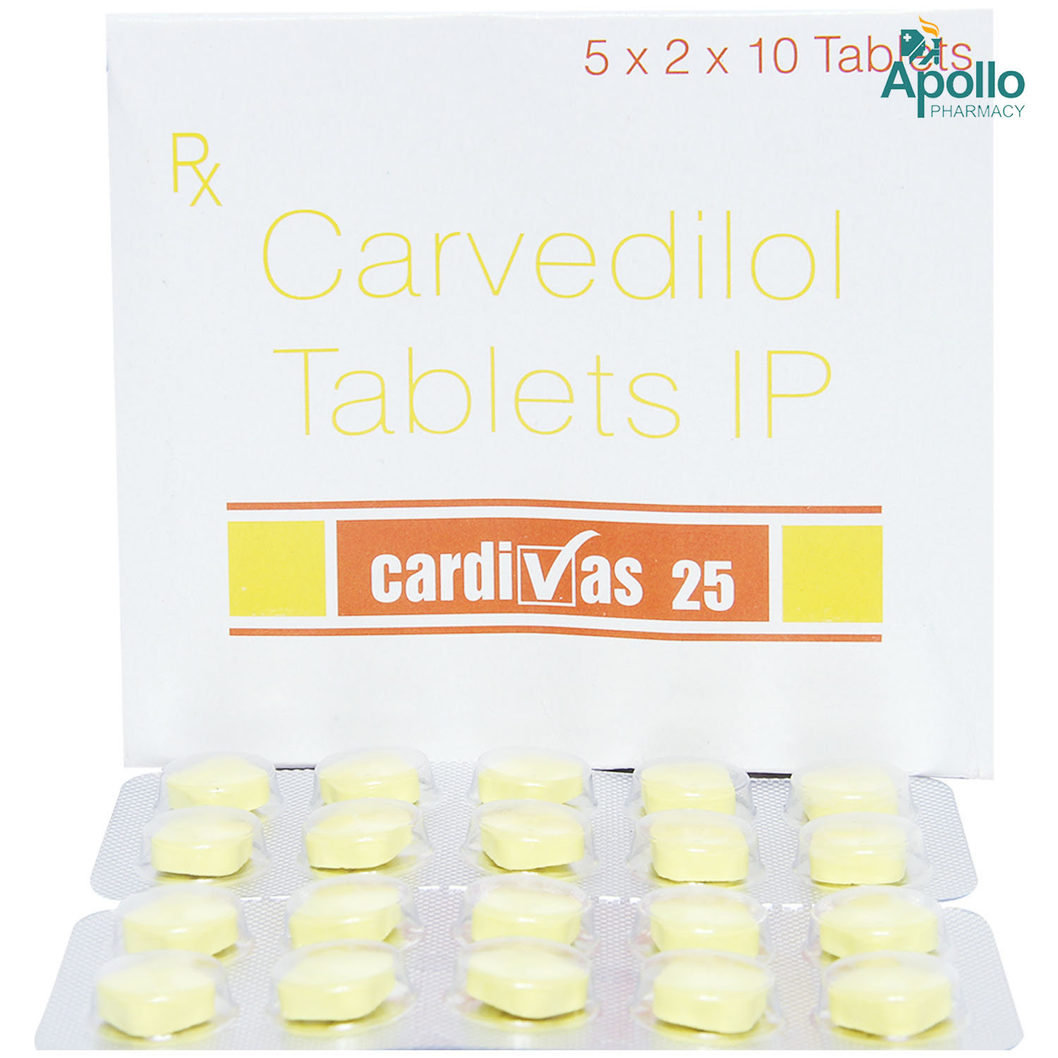 Cardivas 25 Tablet 10's, Pack of 10 TABLETS Cardivas 25 Tablet 10's, Pack of 10 TABLETS