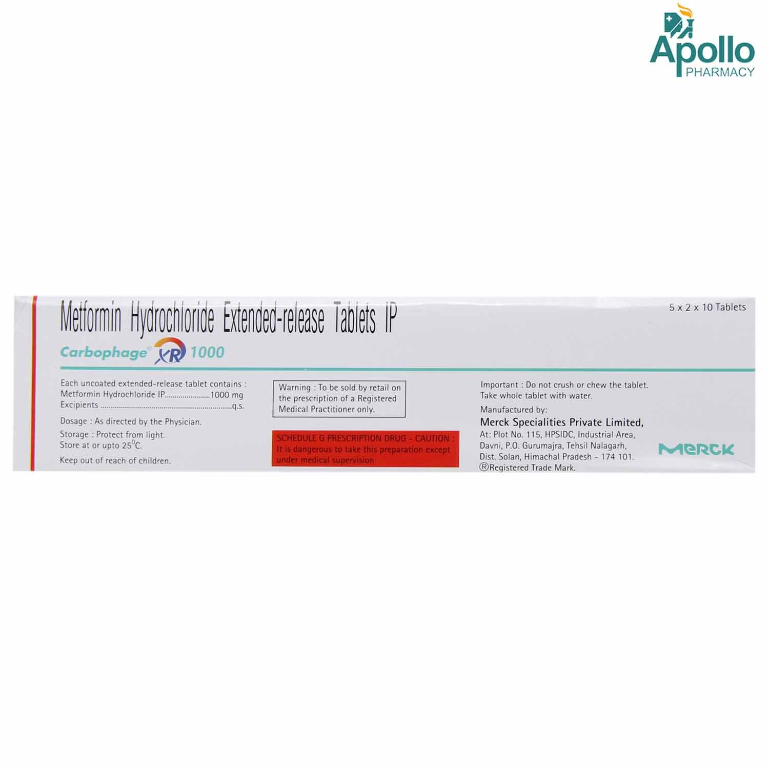 Carbophage XR 1000 Tablet 10's, Pack of 10 TABLETS Carbophage XR 1000 Tablet 10's, Pack of 10 TABLETS