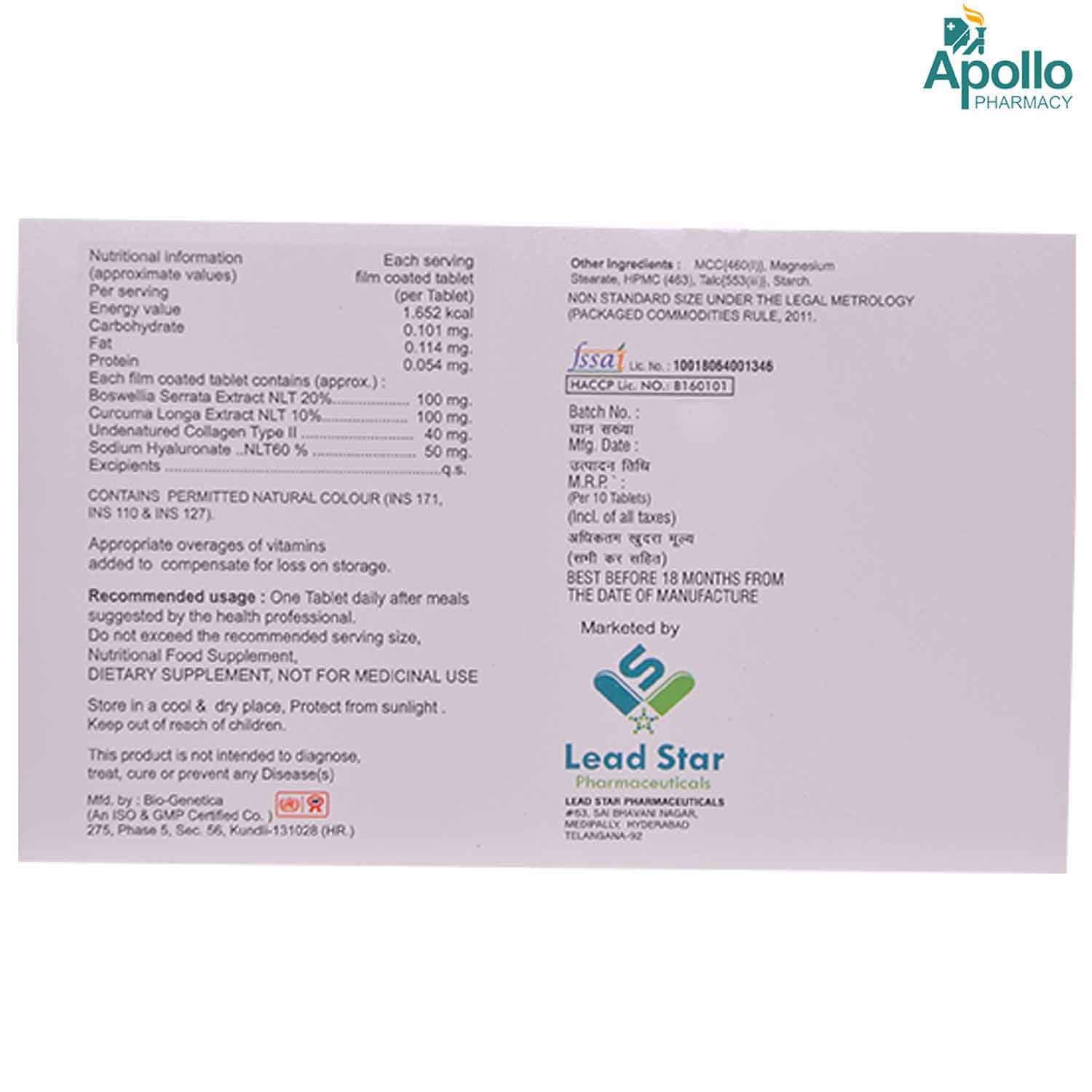 Cartilead UC Tablet 10's, Pack of 10 Cartilead UC Tablet 10's, Pack of 10