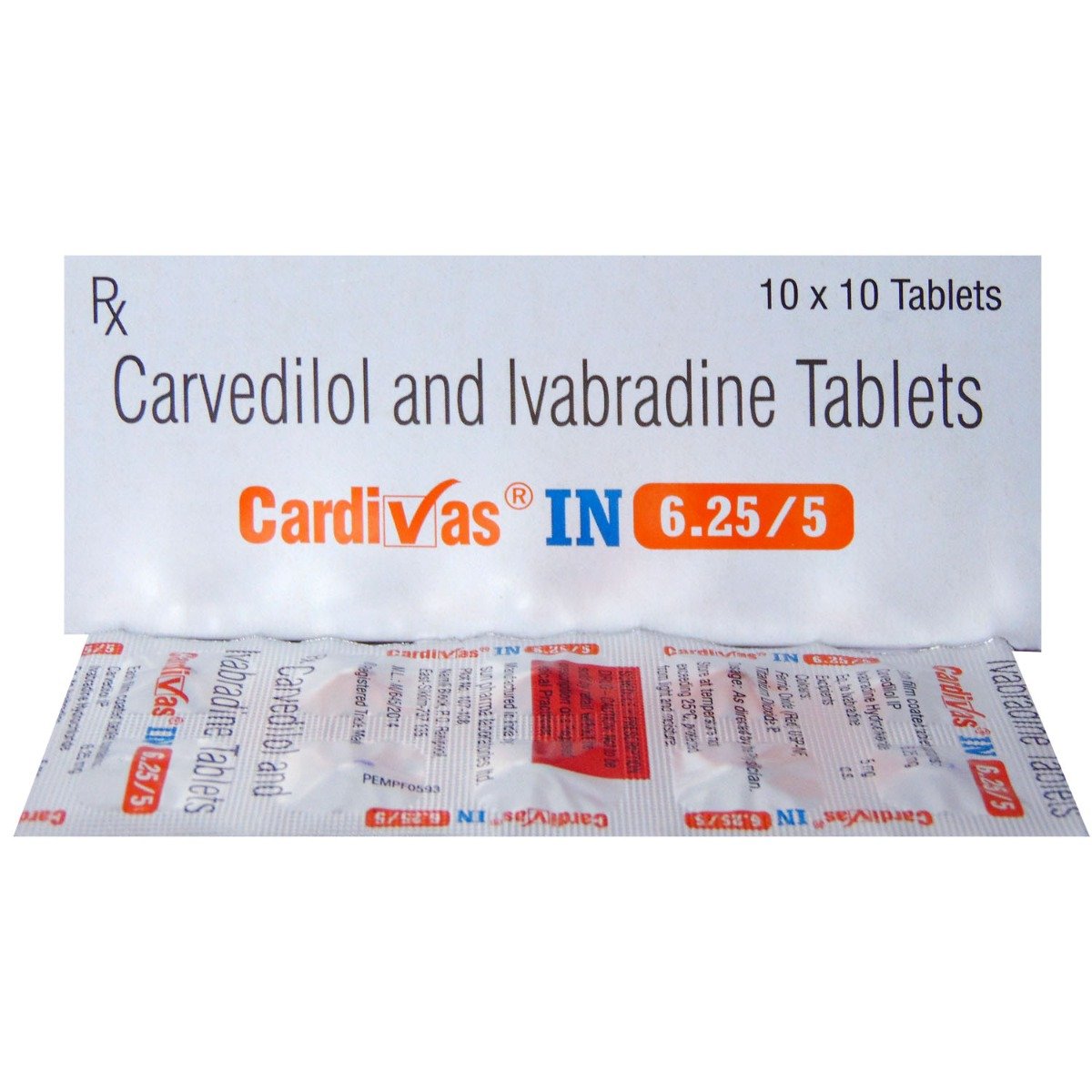 Cardivas IN 6.25/5 Tablet 10's, Pack of 10 TABLETS Cardivas IN 6.25/5 Tablet 10's, Pack of 10 TABLETS