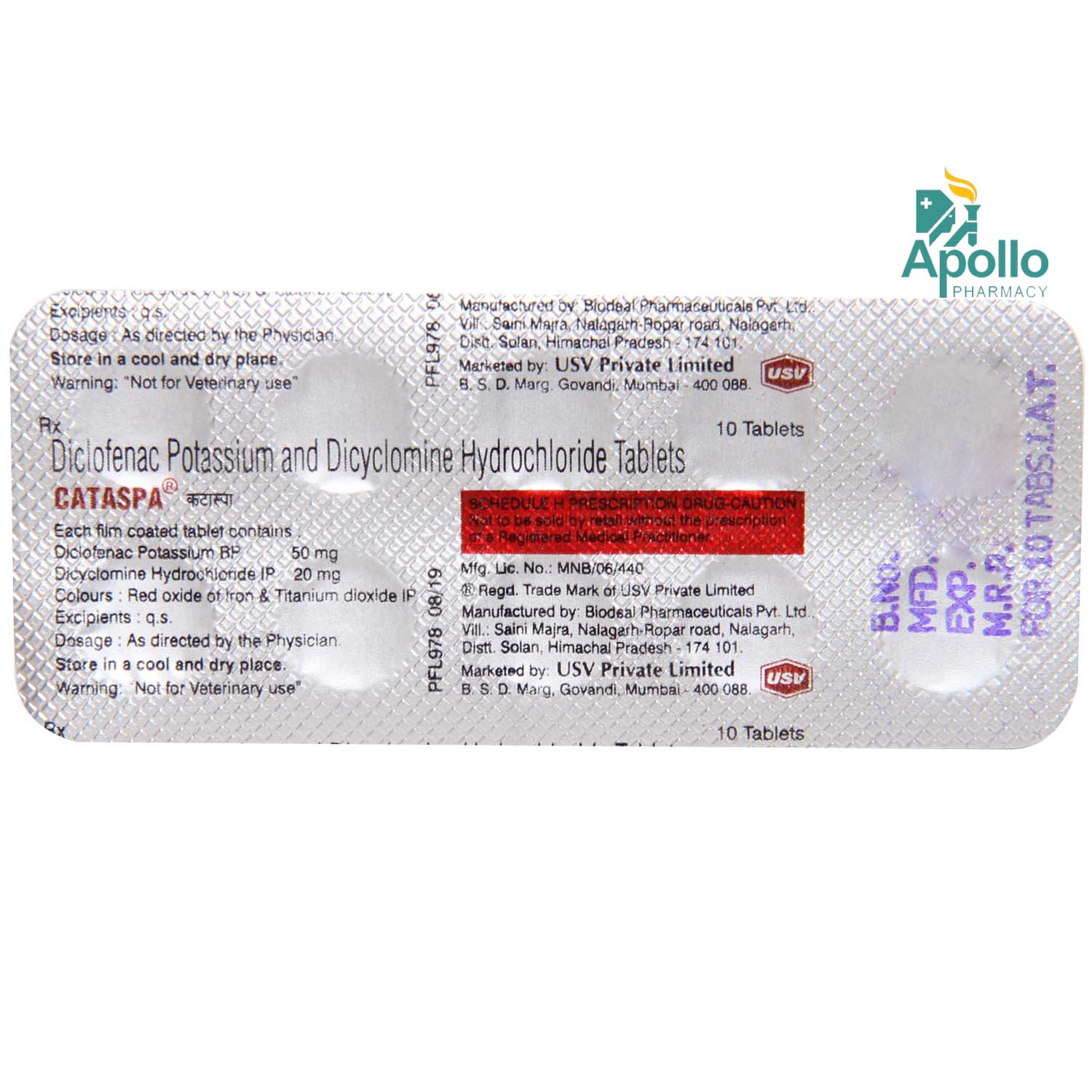 Cataspa Tablet 10's, Pack of 10 TABLETS Cataspa Tablet 10's, Pack of 10 TABLETS