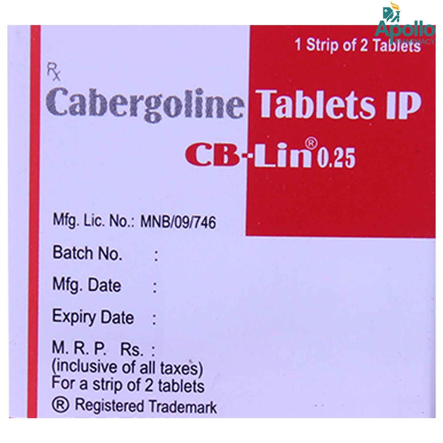 CB-Lin 0.25 Tablet 2's, Pack of 2 TABLETS CB-Lin 0.25 Tablet 2's, Pack of 2 TABLETS