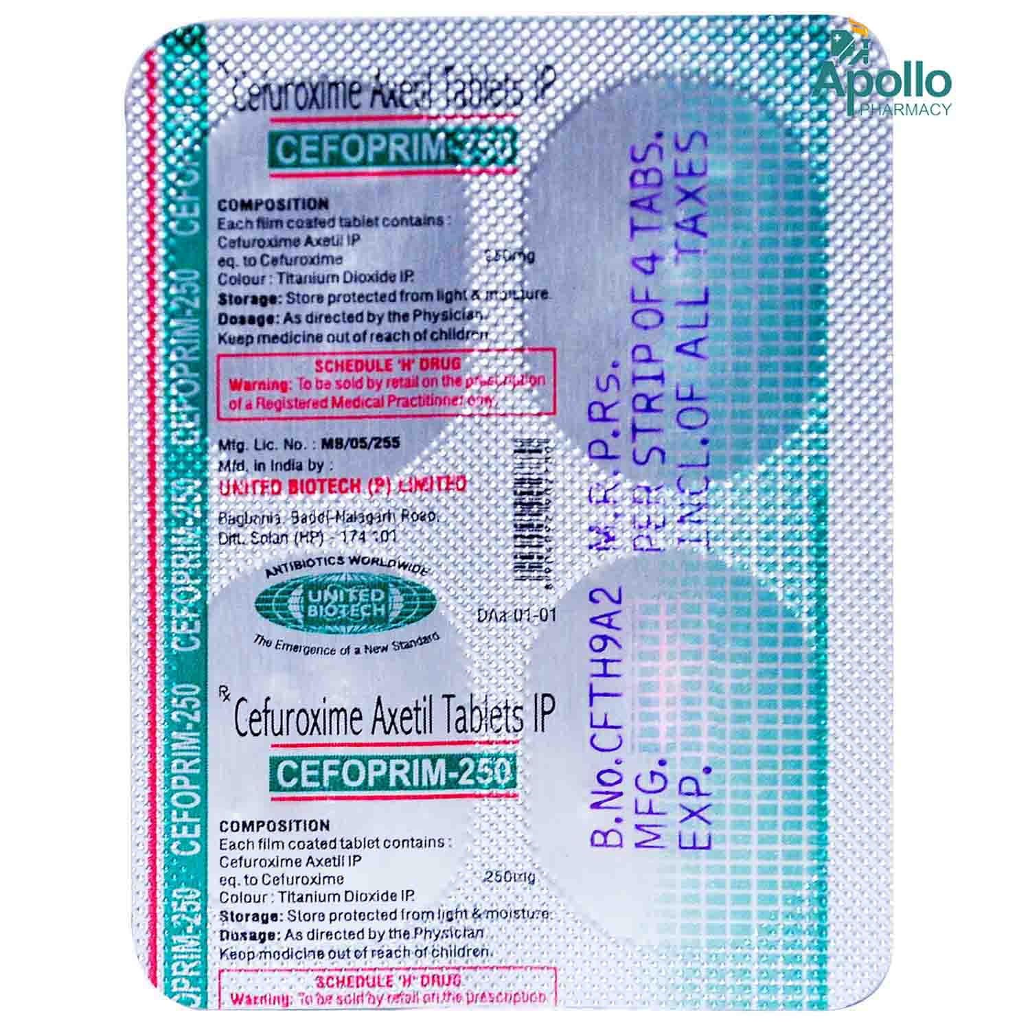 Cefoprim 250 Tablet 4's, Pack of 4 TabletS Cefoprim 250 Tablet 4's, Pack of 4 TabletS