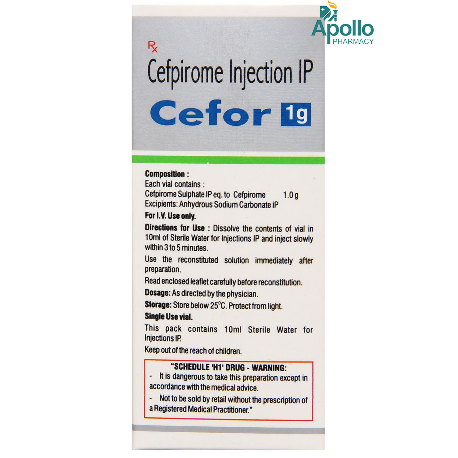 CEFOR INJECTION 1GM, Pack of 1 INJECTION CEFOR INJECTION 1GM, Pack of 1 INJECTION