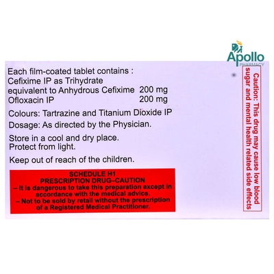 Cefolac O 200 Tablet 10's, Pack of 10 TABLETS