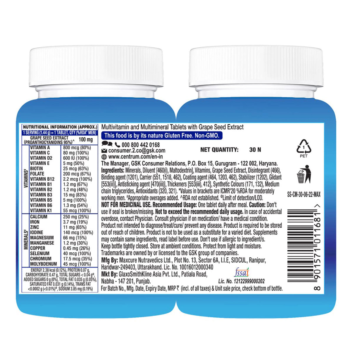 Centrum Men Multivitamin, 30 Tablets, Pack of 1 Centrum Men Multivitamin, 30 Tablets, Pack of 1