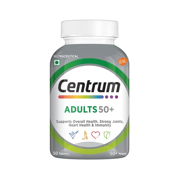 Centrum Adults 50+ Multivitamin, 50 Tablets, Pack of 1