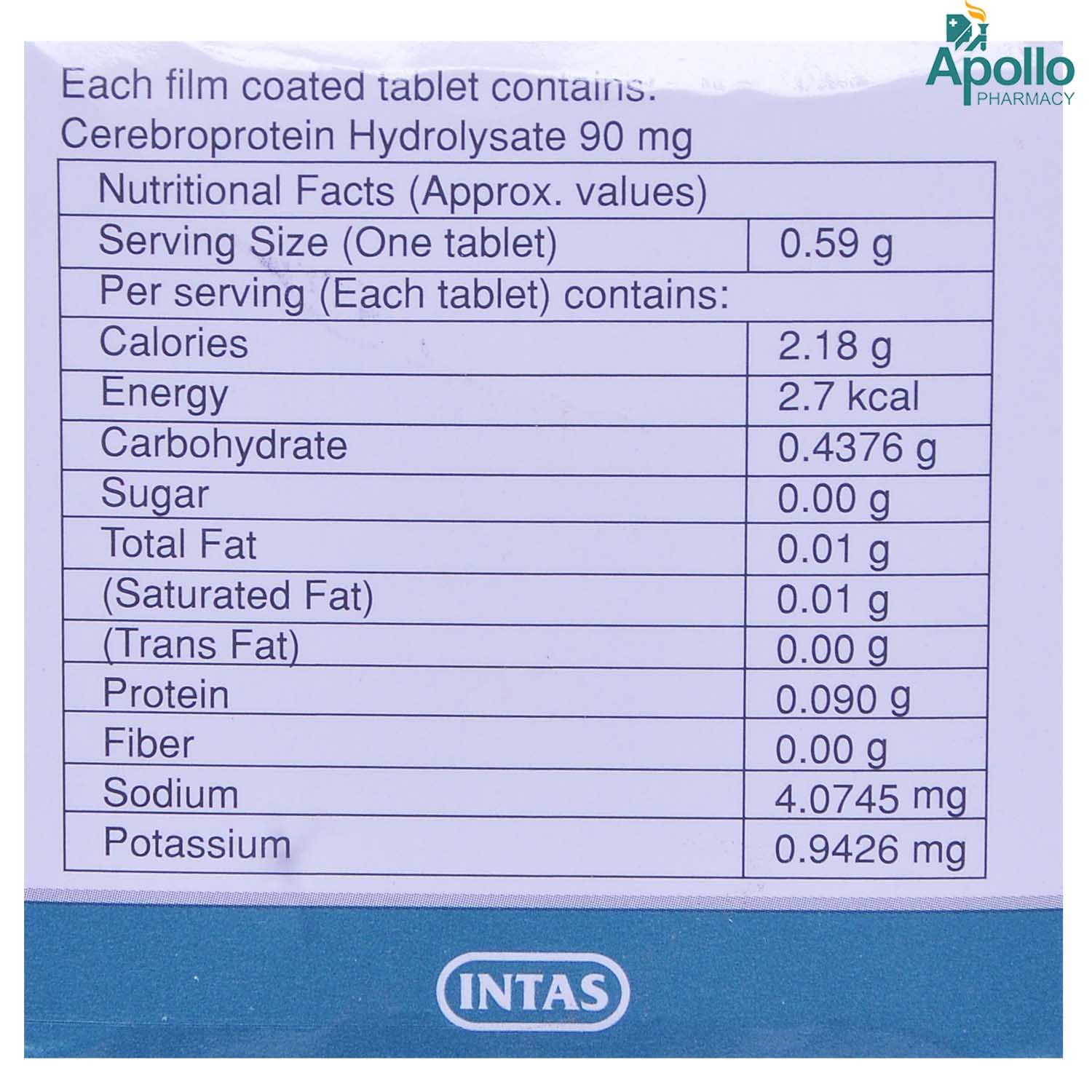 Cerevate Tablet 10's, Pack of 10 TABLETS Cerevate Tablet 10's, Pack of 10 TABLETS