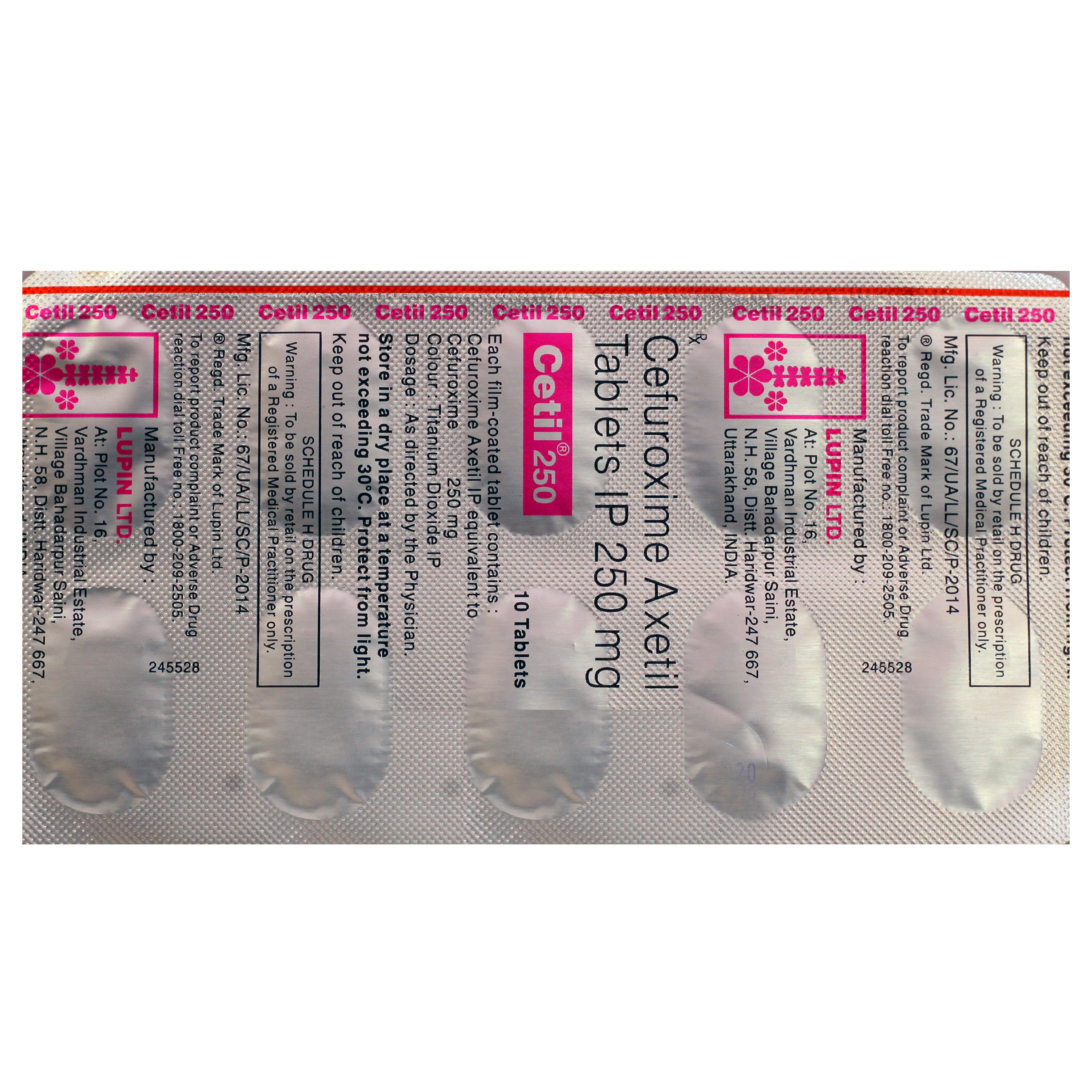 Cetil 250 Tablet 10's, Pack of 10 TABLETS Cetil 250 Tablet 10's, Pack of 10 TABLETS