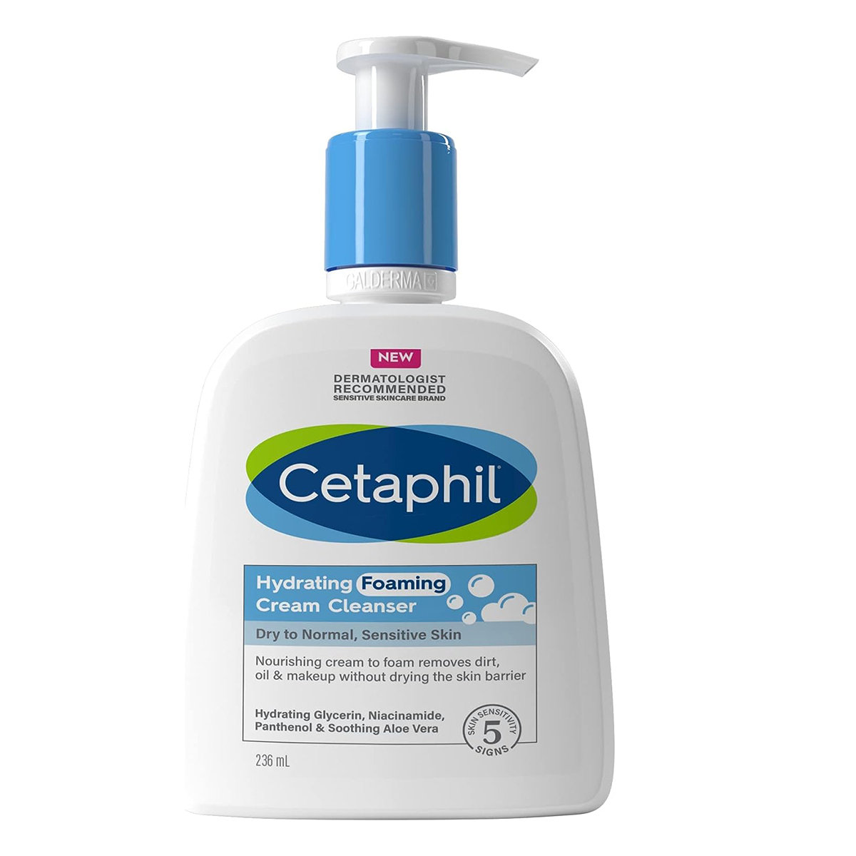Cetaphil Hydrating Foaming Cream Cleanser 236 ml | Hydrating Glycerin, Niacinamide, Panthenol & Soothing Aloe Vera | Removes Dirt, Oil | For Dy To Normal, Sensitive Skin, Pack of 1 Cetaphil Hydrating Foaming Cream Cleanser 236 ml | Hydrating Glycerin, Niacinamide, Panthenol & Soothing Aloe Vera | Removes Dirt, Oil | For Dy To Normal, Sensitive Skin, Pack of 1