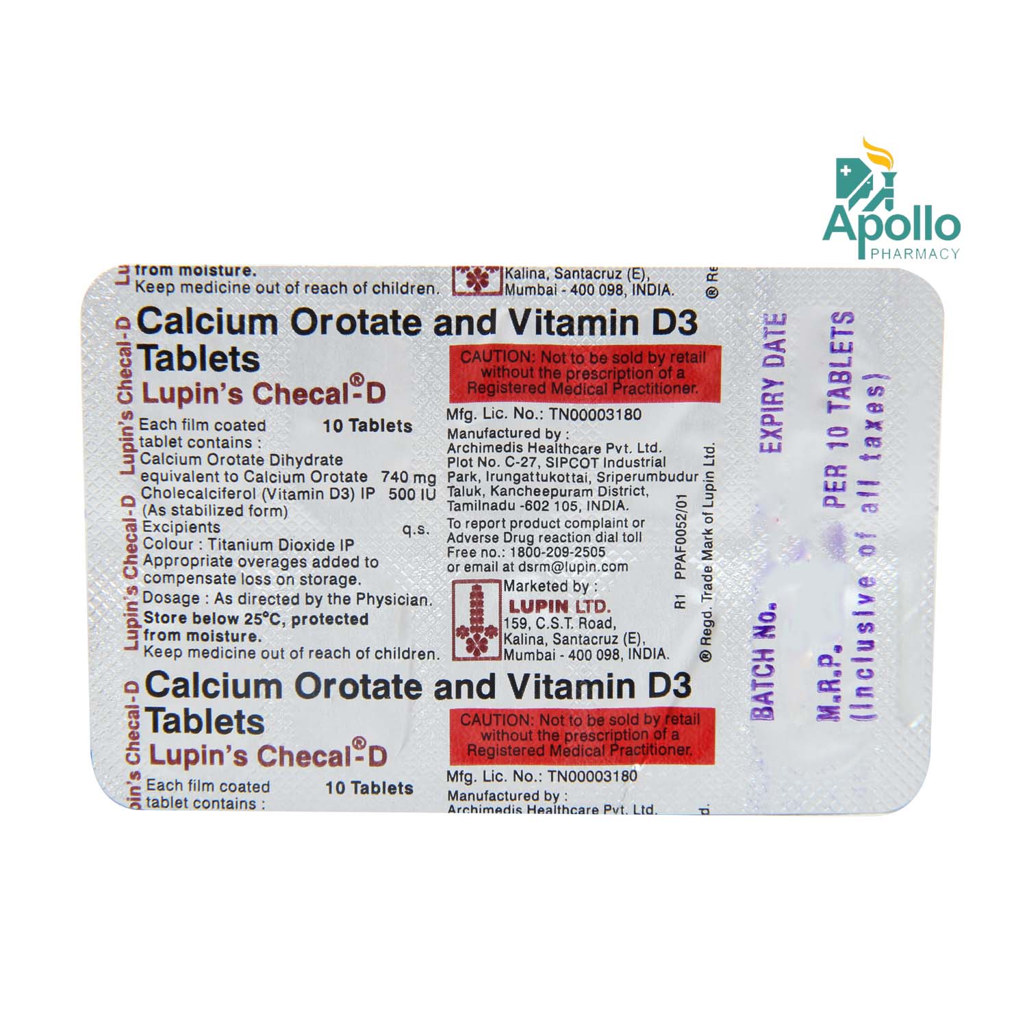 Checal-D Tablet 10's, Pack of 10 Checal-D Tablet 10's, Pack of 10