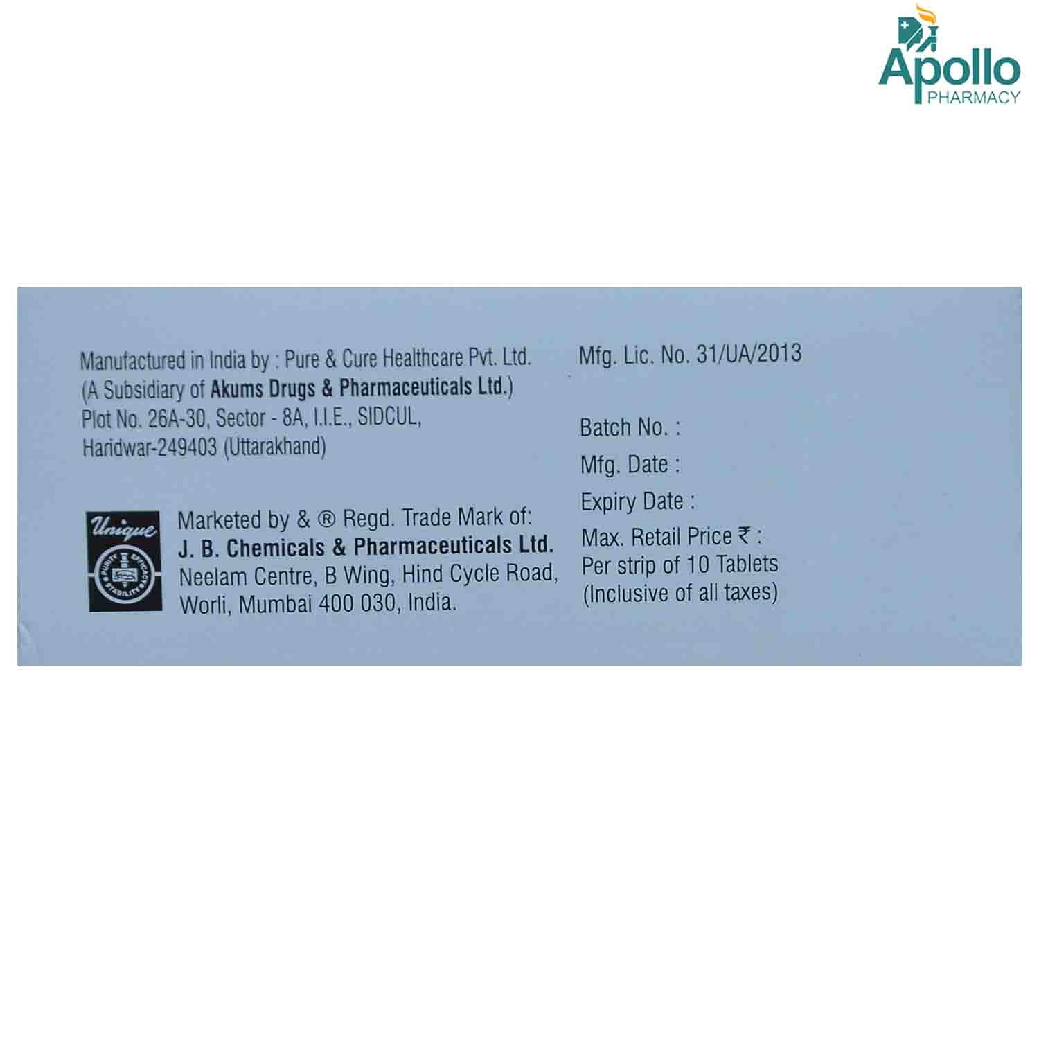 Cilacar-M 10/25 Tablet 10's, Pack of 10 TABLETS Cilacar-M 10/25 Tablet 10's, Pack of 10 TABLETS