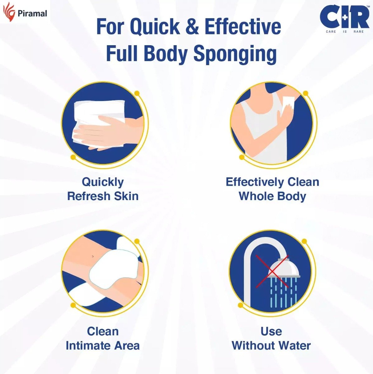 CIR Bed Bath Wipes 10 Count | With Aloe Vera & Olive Extracts | Germ Protection | pH Balanced | For Full Body Sponging, Pack of 1 CIR Bed Bath Wipes 10 Count | With Aloe Vera & Olive Extracts | Germ Protection | pH Balanced | For Full Body Sponging, Pack of 1