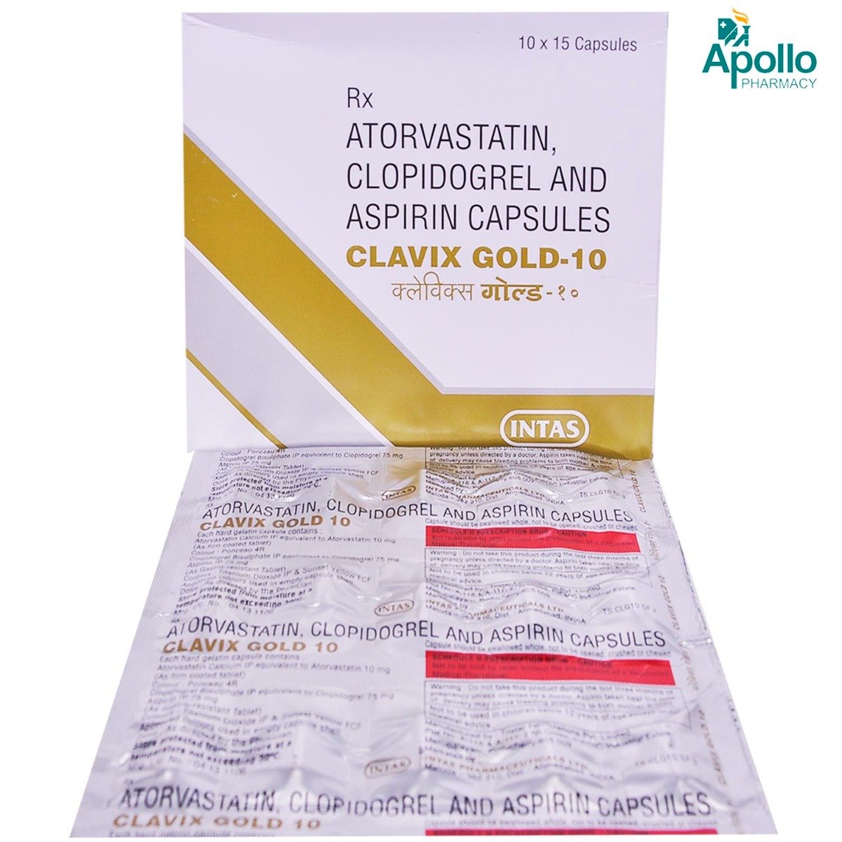 Clavix Gold-10 Capsule 15's, Pack of 15 CAPSULES Clavix Gold-10 Capsule 15's, Pack of 15 CAPSULES