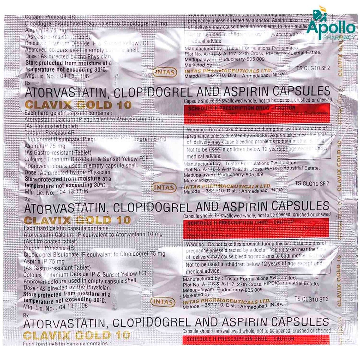 Clavix Gold-10 Capsule 15's, Pack of 15 CAPSULES Clavix Gold-10 Capsule 15's, Pack of 15 CAPSULES