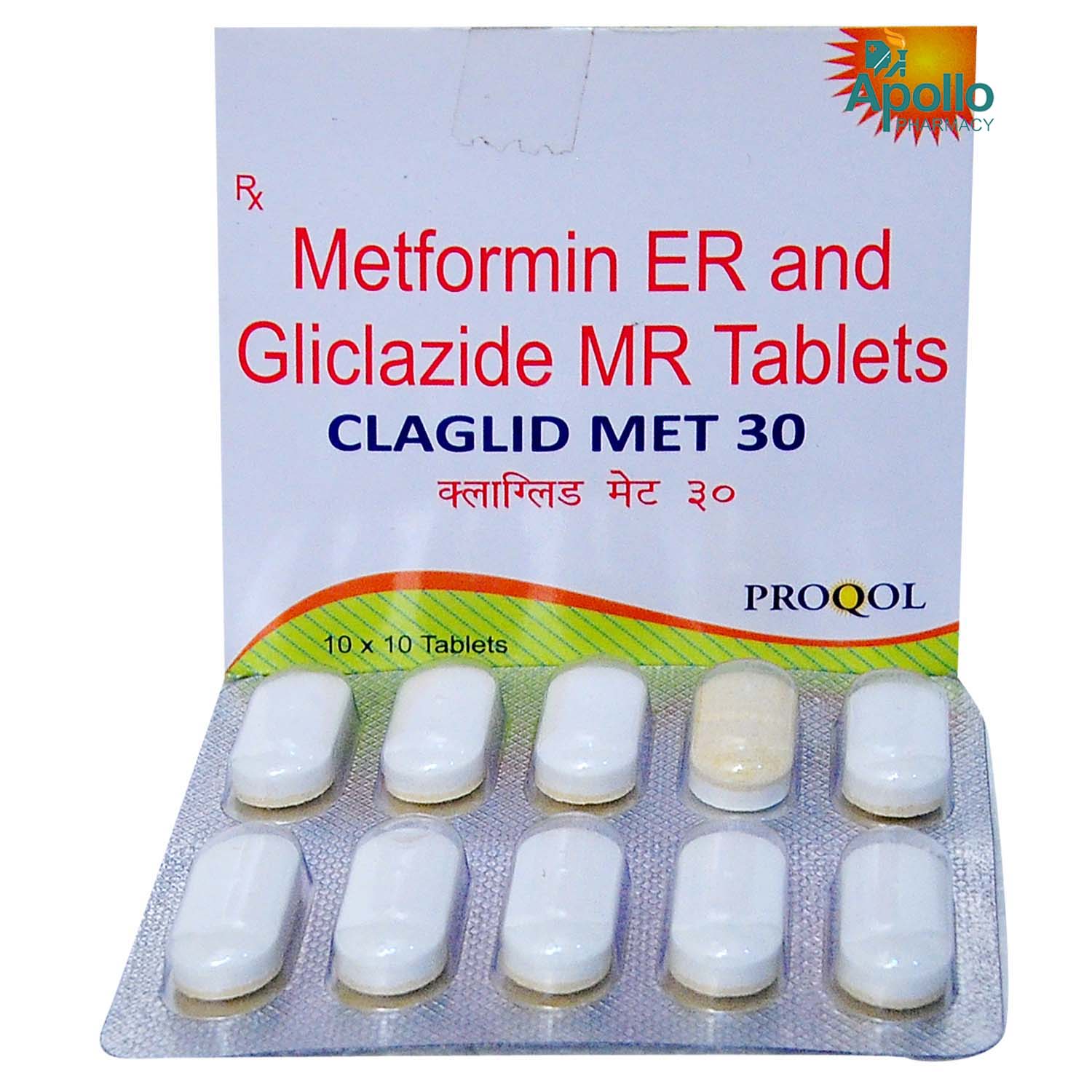 Claglid Met 30 Tablet 10's, Pack of 10 TabletS Claglid Met 30 Tablet 10's, Pack of 10 TabletS
