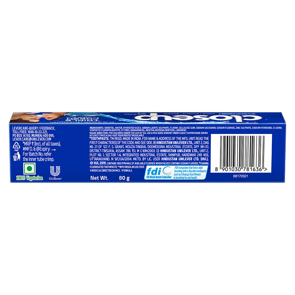 Closeup Everfresh Cool Breeze Toothpaste, 80 gm, Pack of 1 Closeup Everfresh Cool Breeze Toothpaste, 80 gm, Pack of 1