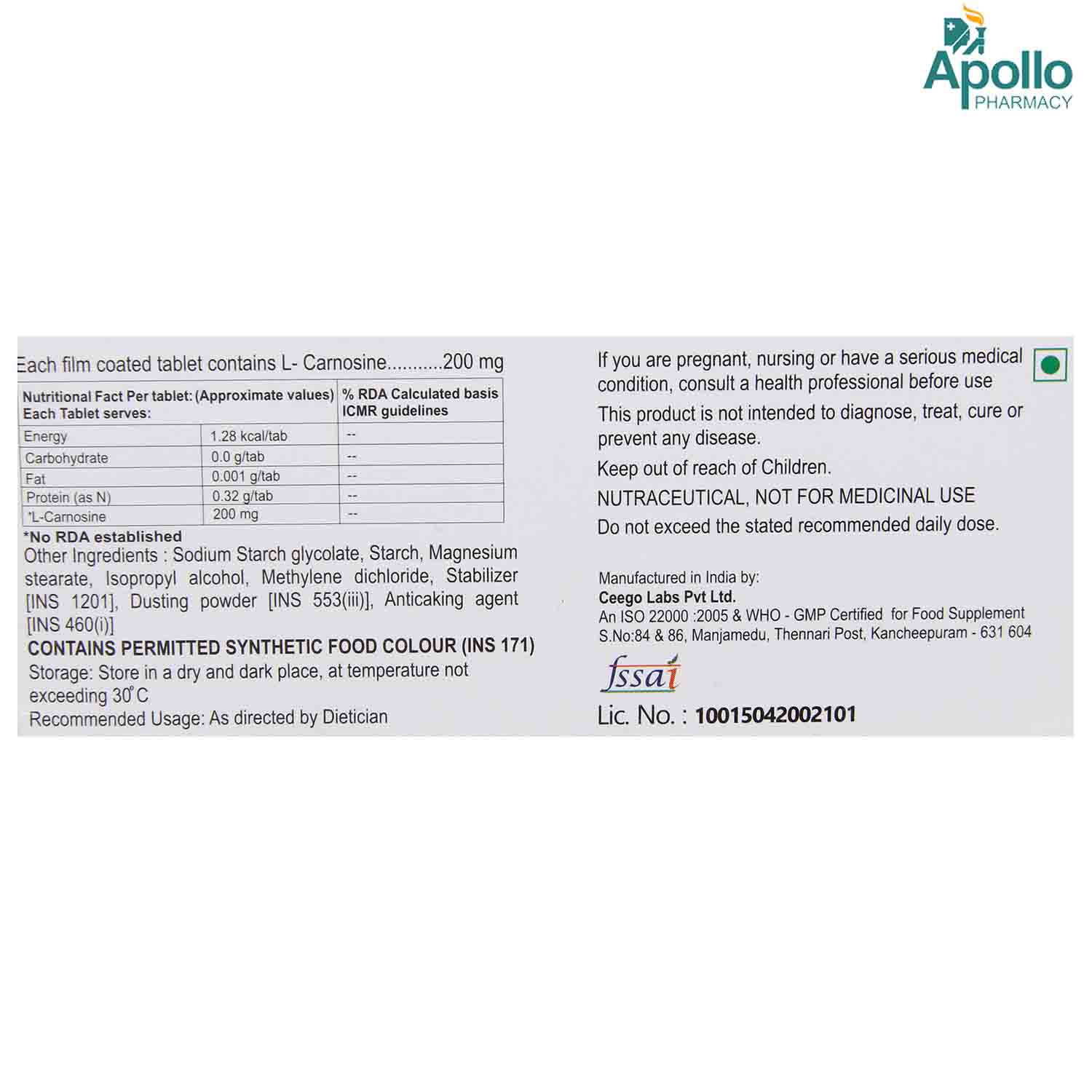 Cognicare Tablet 10's, Pack of 10 TABLETS Cognicare Tablet 10's, Pack of 10 TABLETS