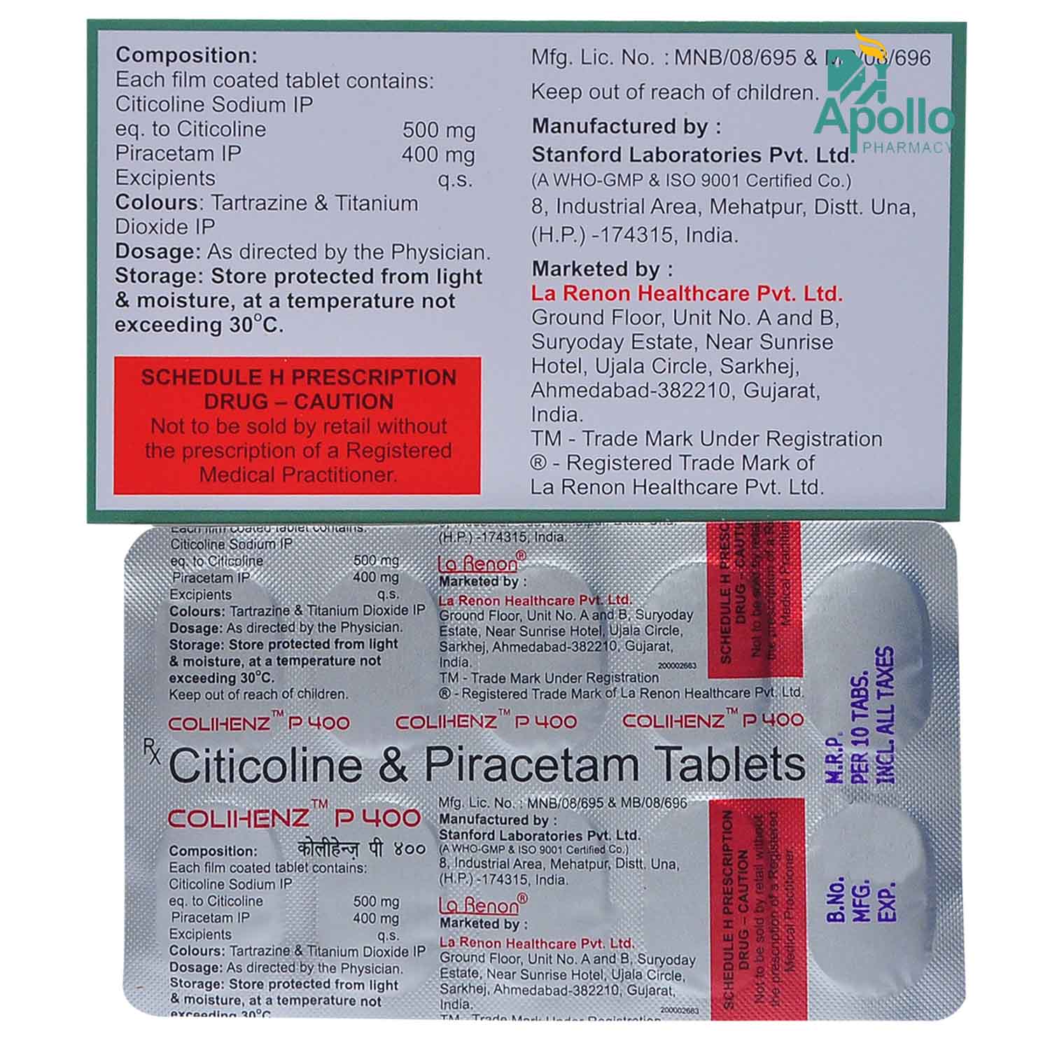 Colihenz P 400 Tablet 10's, Pack of 10 TABLETS Colihenz P 400 Tablet 10's, Pack of 10 TABLETS