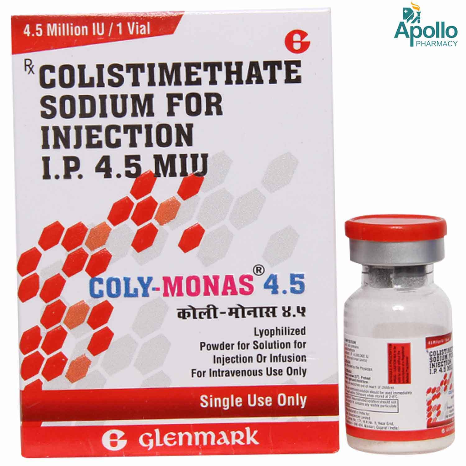 COLY MONAS 4.5MIU INJECTION, Pack of 1 Injection COLY MONAS 4.5MIU INJECTION, Pack of 1 Injection