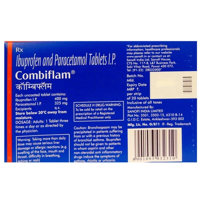 Combiflam Tablet 20's, Pack of 20 TabletS