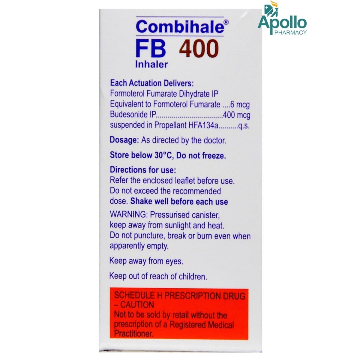 Combihale FB 400 Inhaler 120 mdi, Pack of 1 INHALER Combihale FB 400 Inhaler 120 mdi, Pack of 1 INHALER