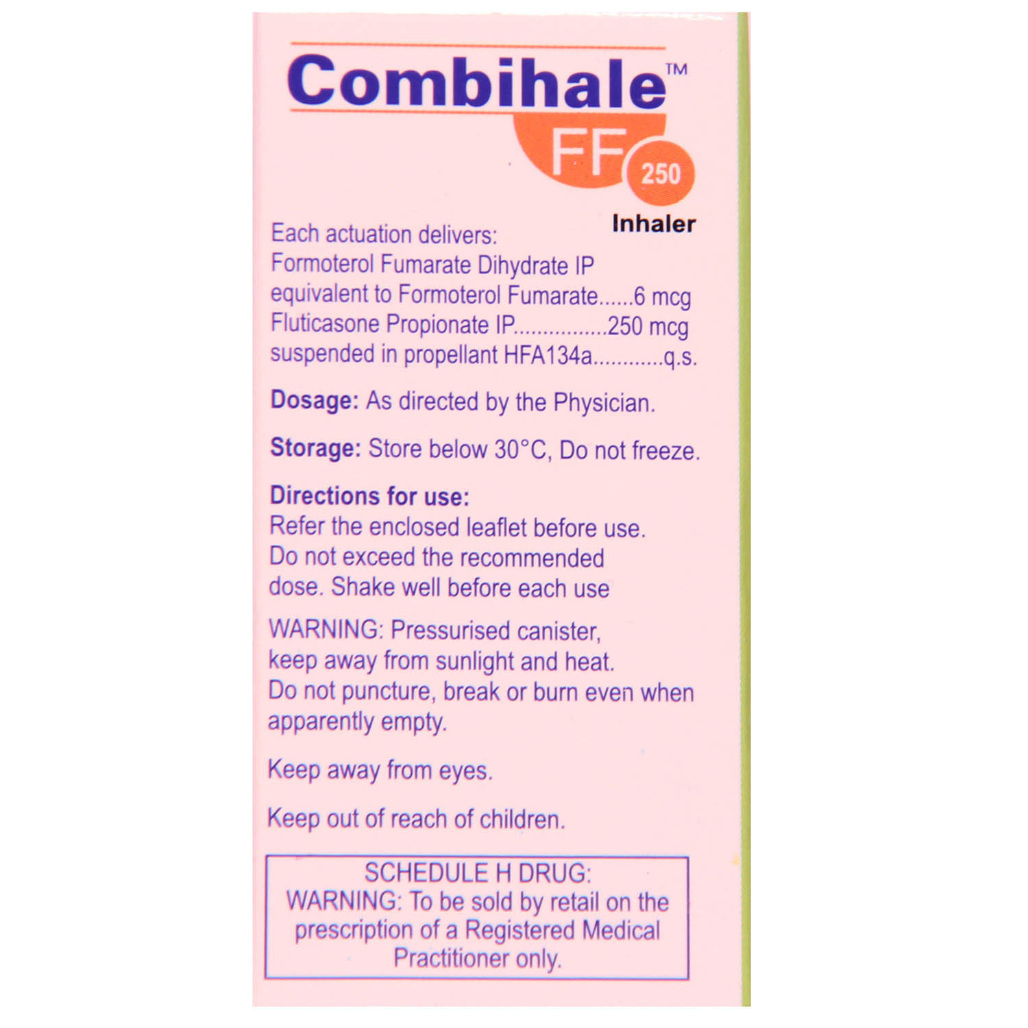 Combihale FF 250 Inhaler, Pack of 1 INHALER Combihale FF 250 Inhaler, Pack of 1 INHALER