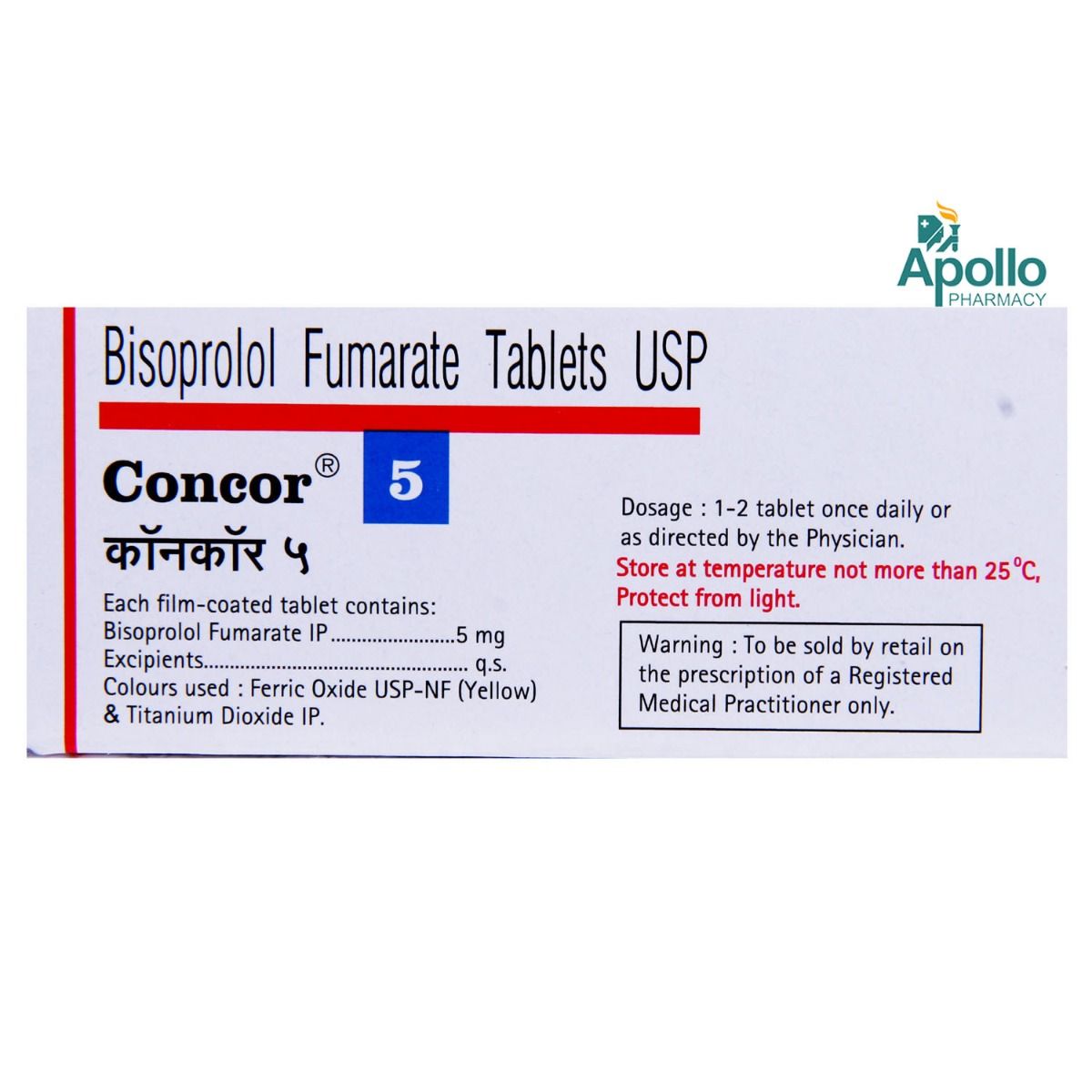 Concor 5 Tablet 10's, Pack of 10 TABLETS Concor 5 Tablet 10's, Pack of 10 TABLETS