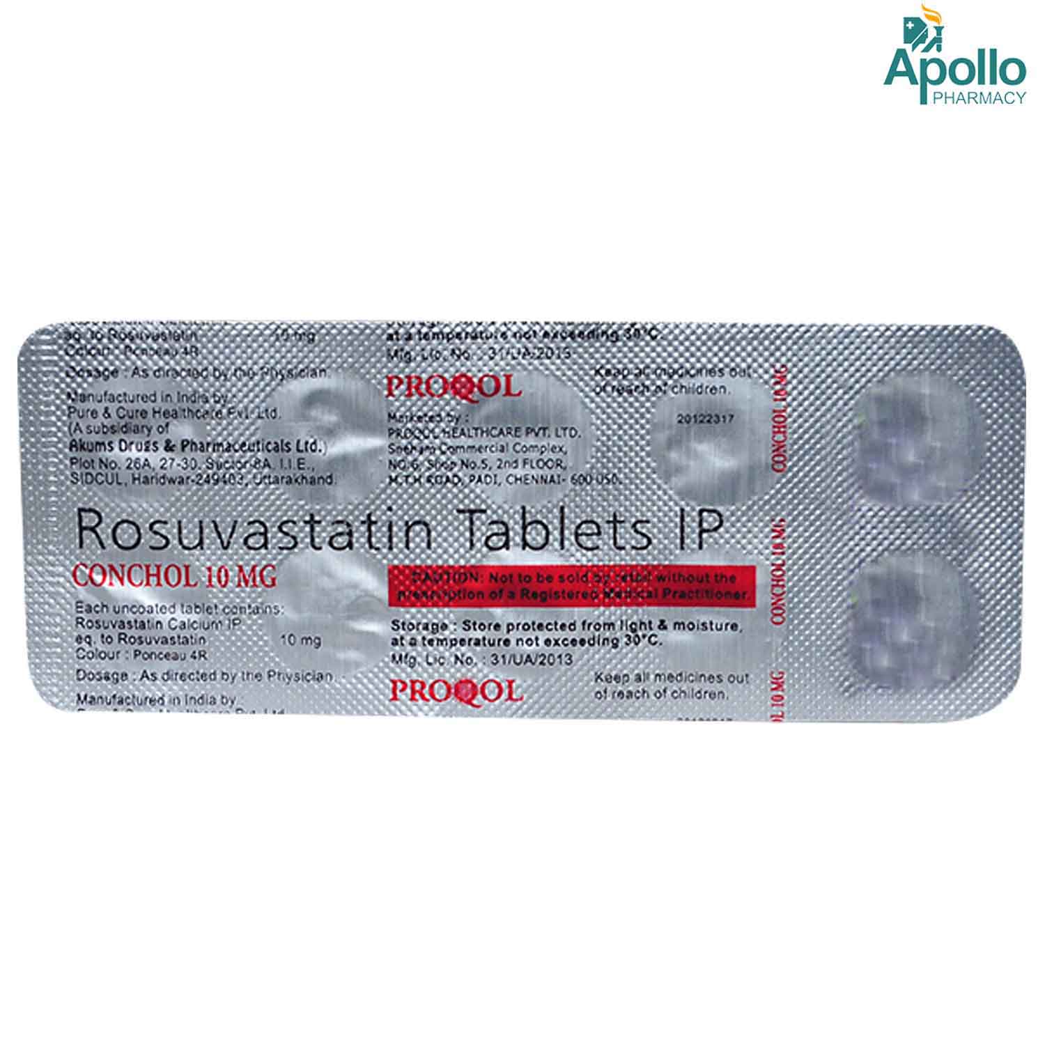 Conchol 10 mg Tablet 10's, Pack of 10 TABLETS Conchol 10 mg Tablet 10's, Pack of 10 TABLETS