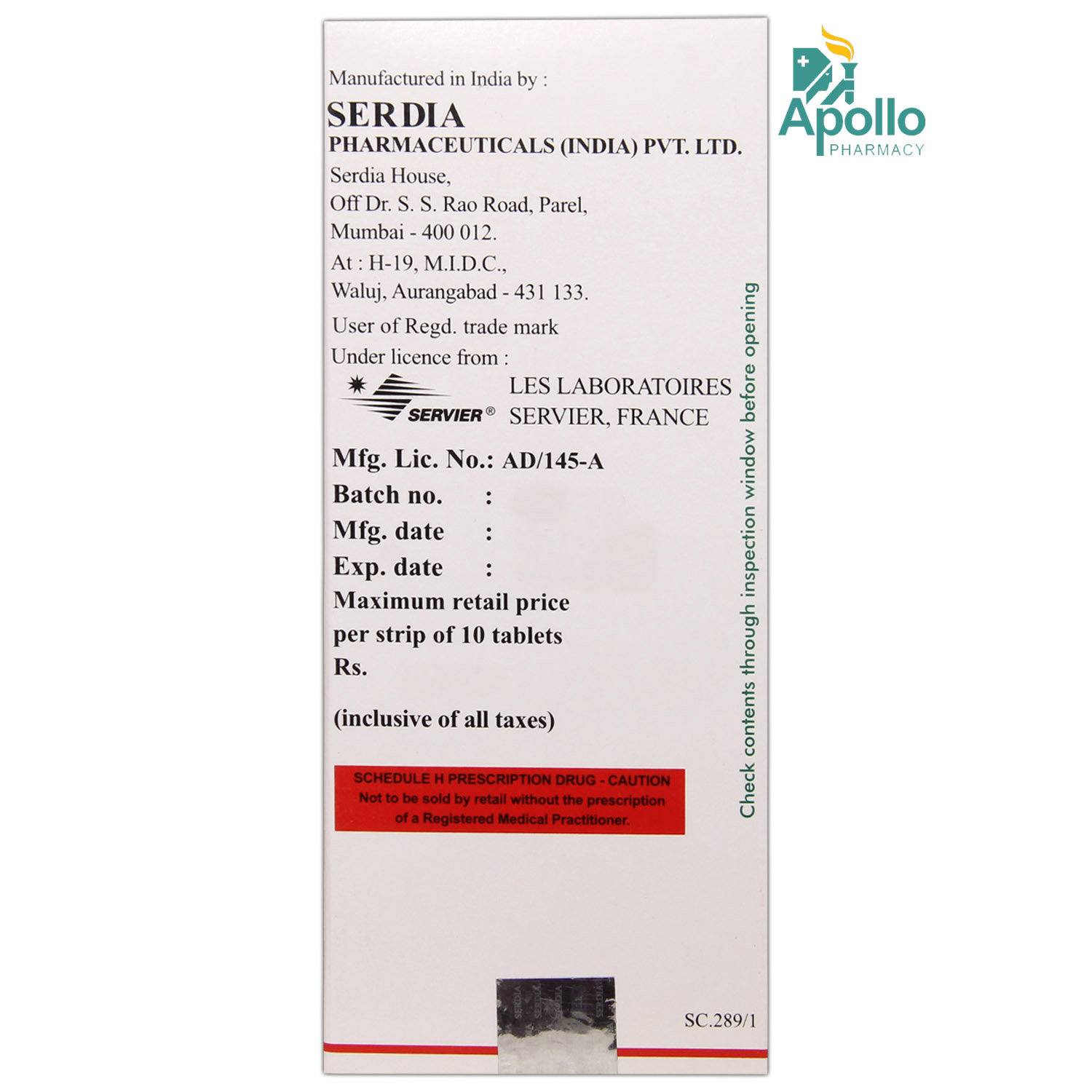 Coversyl Plus HD Tablet 10's, Pack of 10 TABLETS Coversyl Plus HD Tablet 10's, Pack of 10 TABLETS