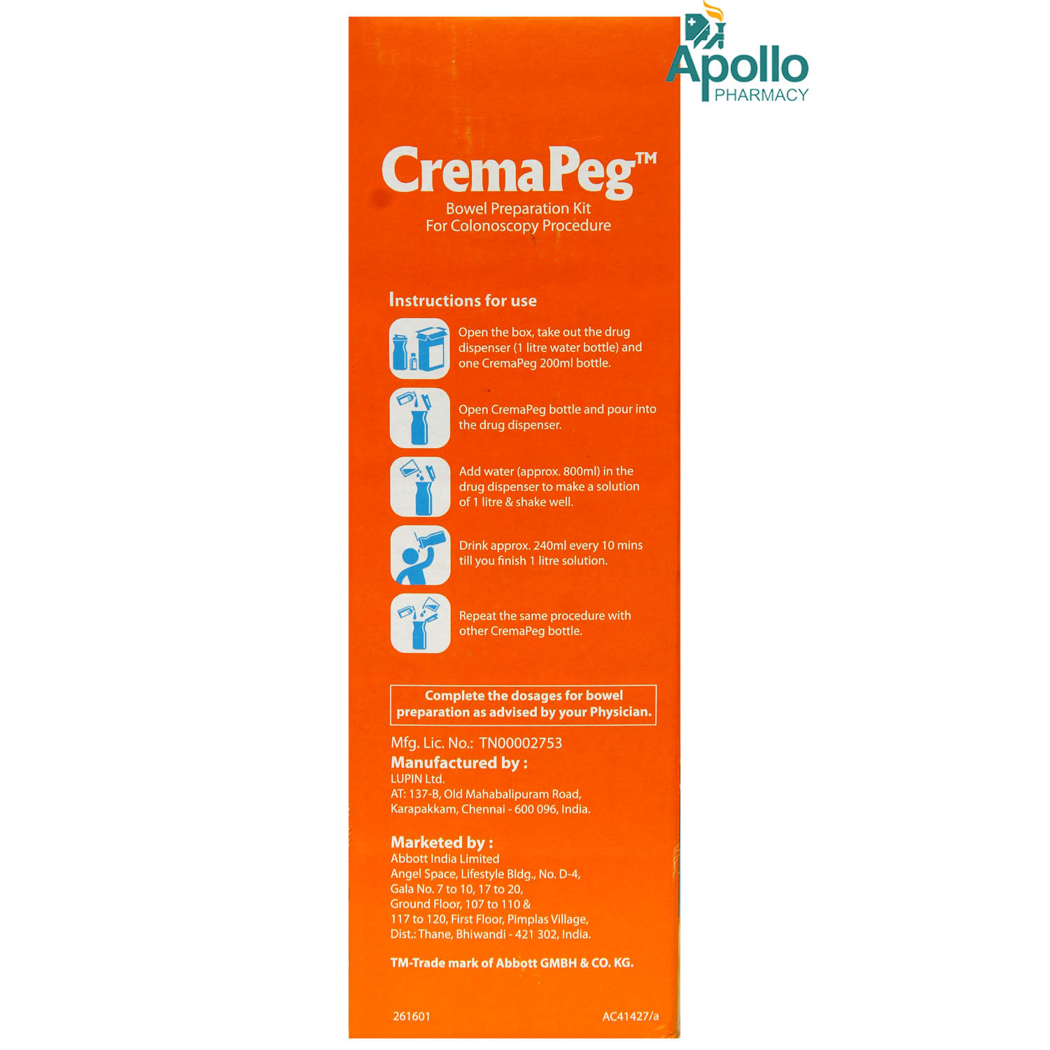 CremaPeg Kit 1's, Pack of 1 CremaPeg Kit 1's, Pack of 1