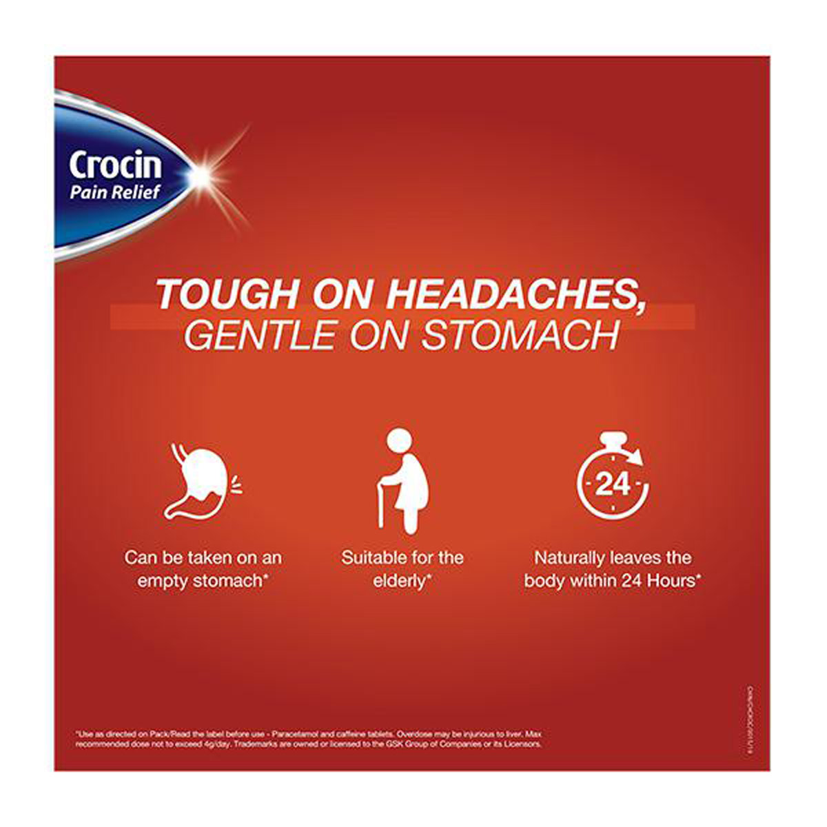 Crocin Pain Relief Tablet 15's, Pack of 15 Crocin Pain Relief Tablet 15's, Pack of 15