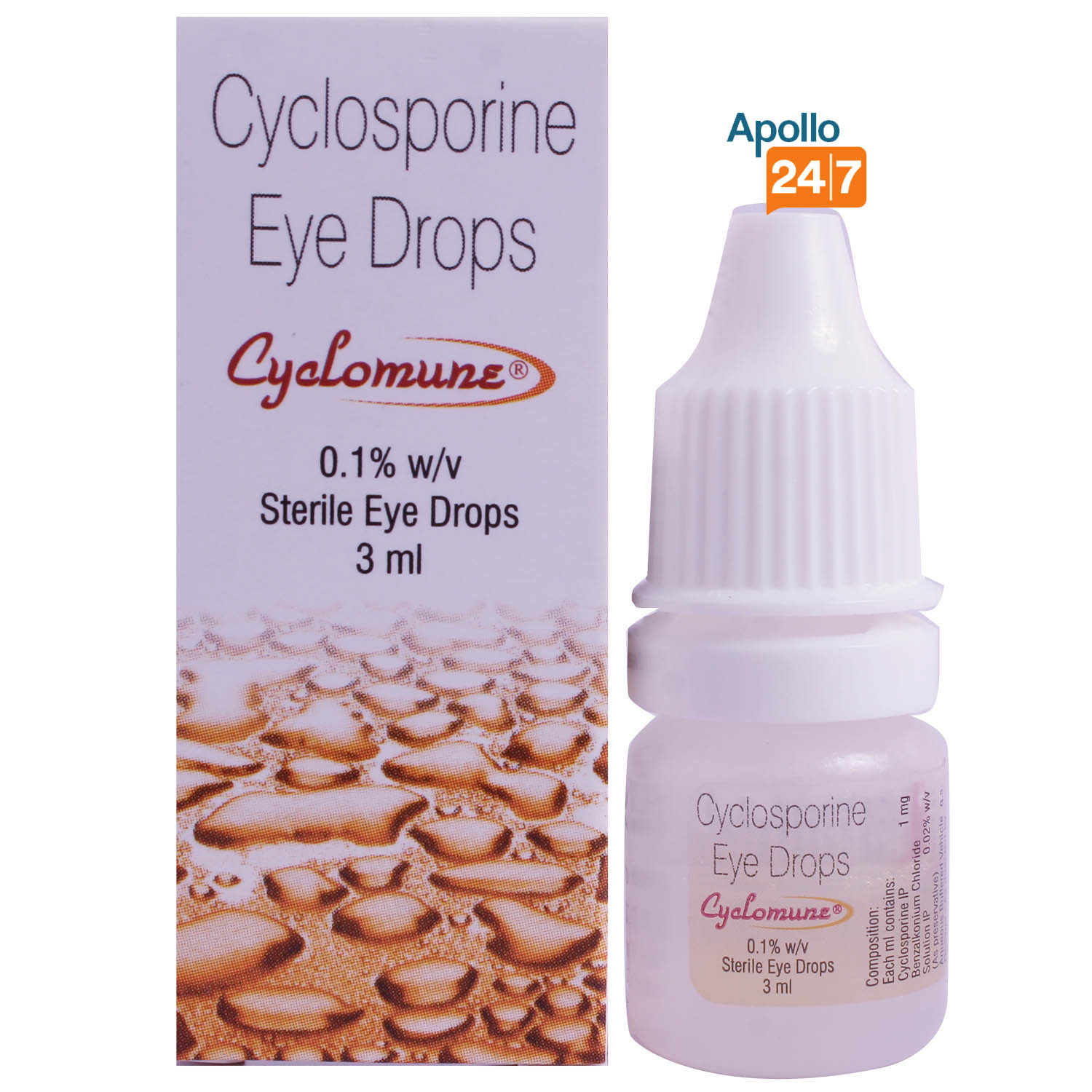 Cyclomune 0.1% Eye Drops 3 ml, Pack of 1 EYE DROPS Cyclomune 0.1% Eye Drops 3 ml, Pack of 1 EYE DROPS