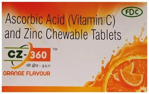 CZ-360 Orange Flavour Chewable Tablet 15's, Pack of 15 Chewable TabletS CZ-360 Orange Flavour Chewable Tablet 15's, Pack of 15 Chewable TabletS
