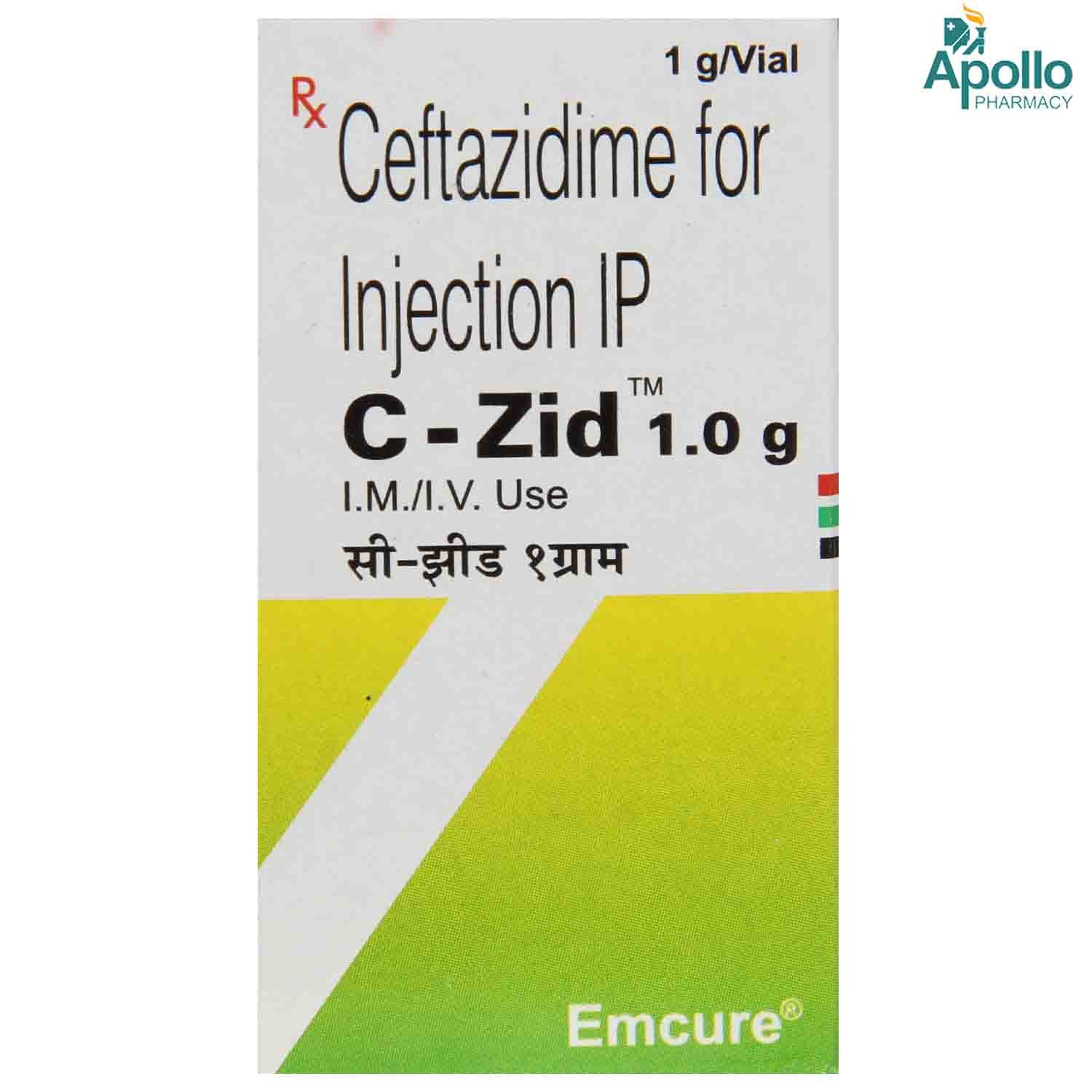 C ZID 1gm Injection 1's, Pack of 1 INJECTION C ZID 1gm Injection 1's, Pack of 1 INJECTION