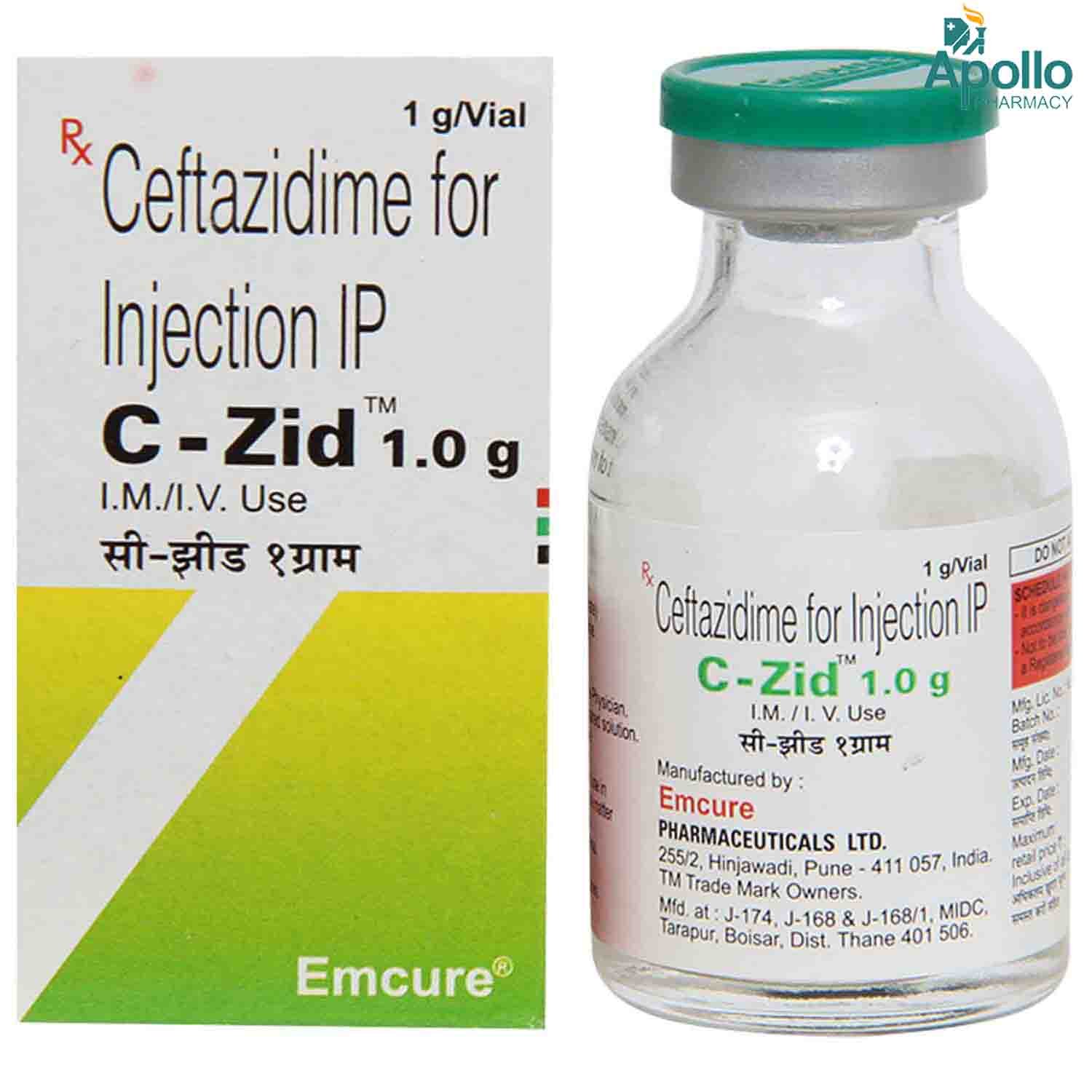 C ZID 1gm Injection 1's, Pack of 1 INJECTION C ZID 1gm Injection 1's, Pack of 1 INJECTION