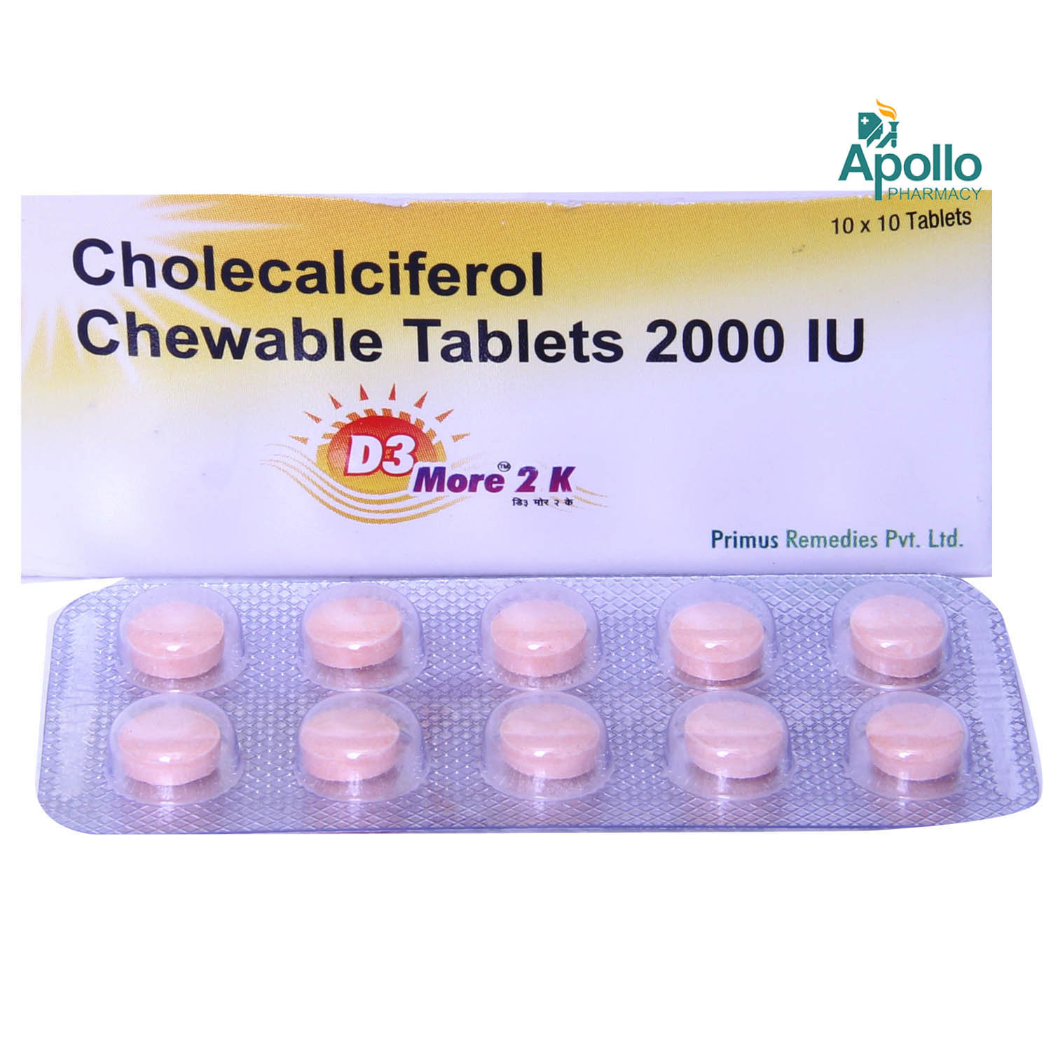 D3 More 2K Chewable Tablet 10's, Pack of 10 D3 More 2K Chewable Tablet 10's, Pack of 10