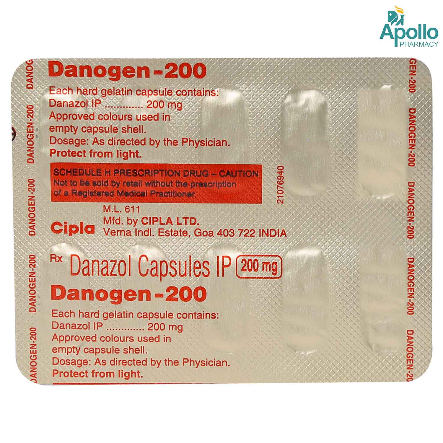 Danogen 200 Capsule 10's, Pack of 10 CapsuleS Danogen 200 Capsule 10's, Pack of 10 CapsuleS