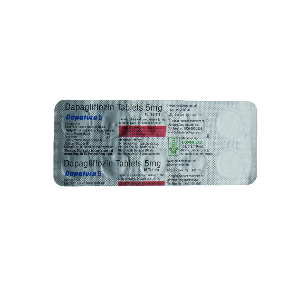 Dapaturn 5 Tablet 10's, Pack of 10 TABLETS Dapaturn 5 Tablet 10's, Pack of 10 TABLETS