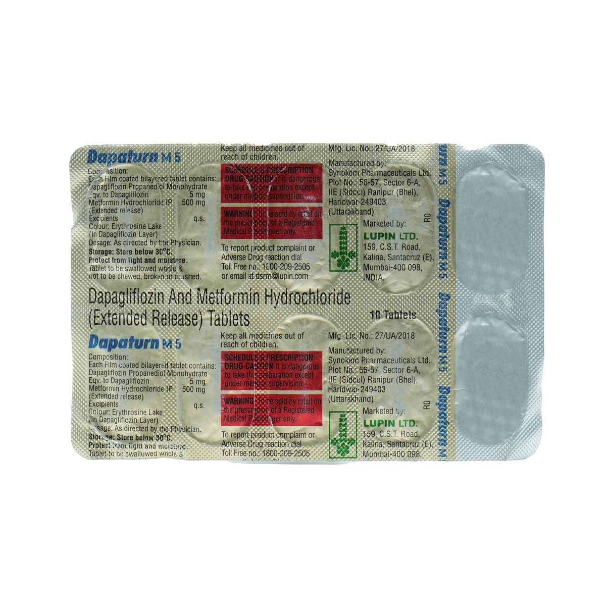 Dapaturn M 5 Tablet 10's, Pack of 10 TABLETS Dapaturn M 5 Tablet 10's, Pack of 10 TABLETS