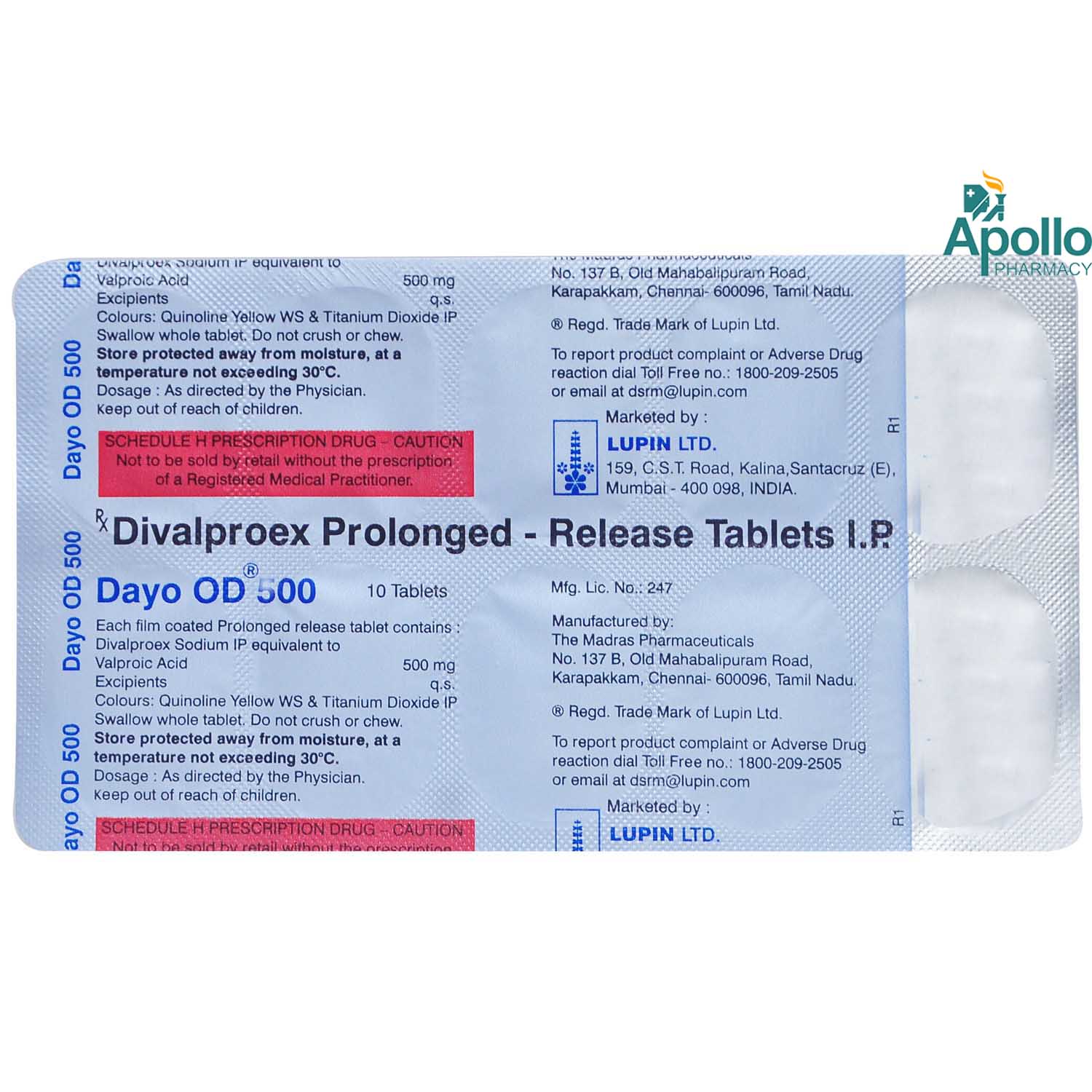 Dayo OD 500 Tablet 10's, Pack of 10 TABLETS Dayo OD 500 Tablet 10's, Pack of 10 TABLETS