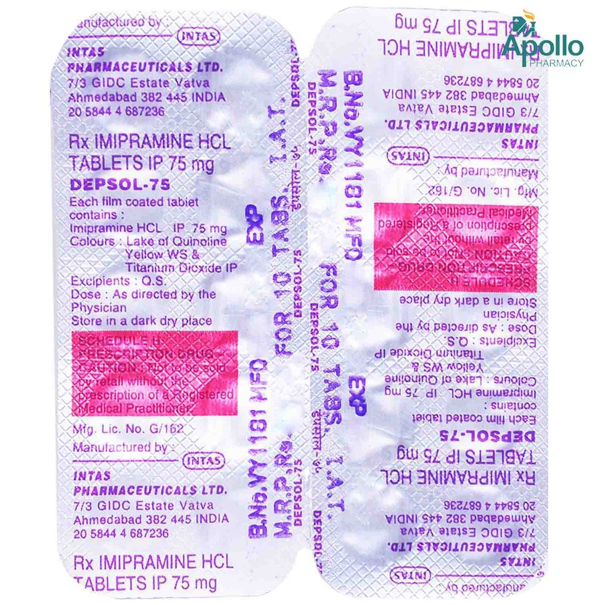 Depsol 75 mg Tablet 10's, Pack of 10 TabletS Depsol 75 mg Tablet 10's, Pack of 10 TabletS