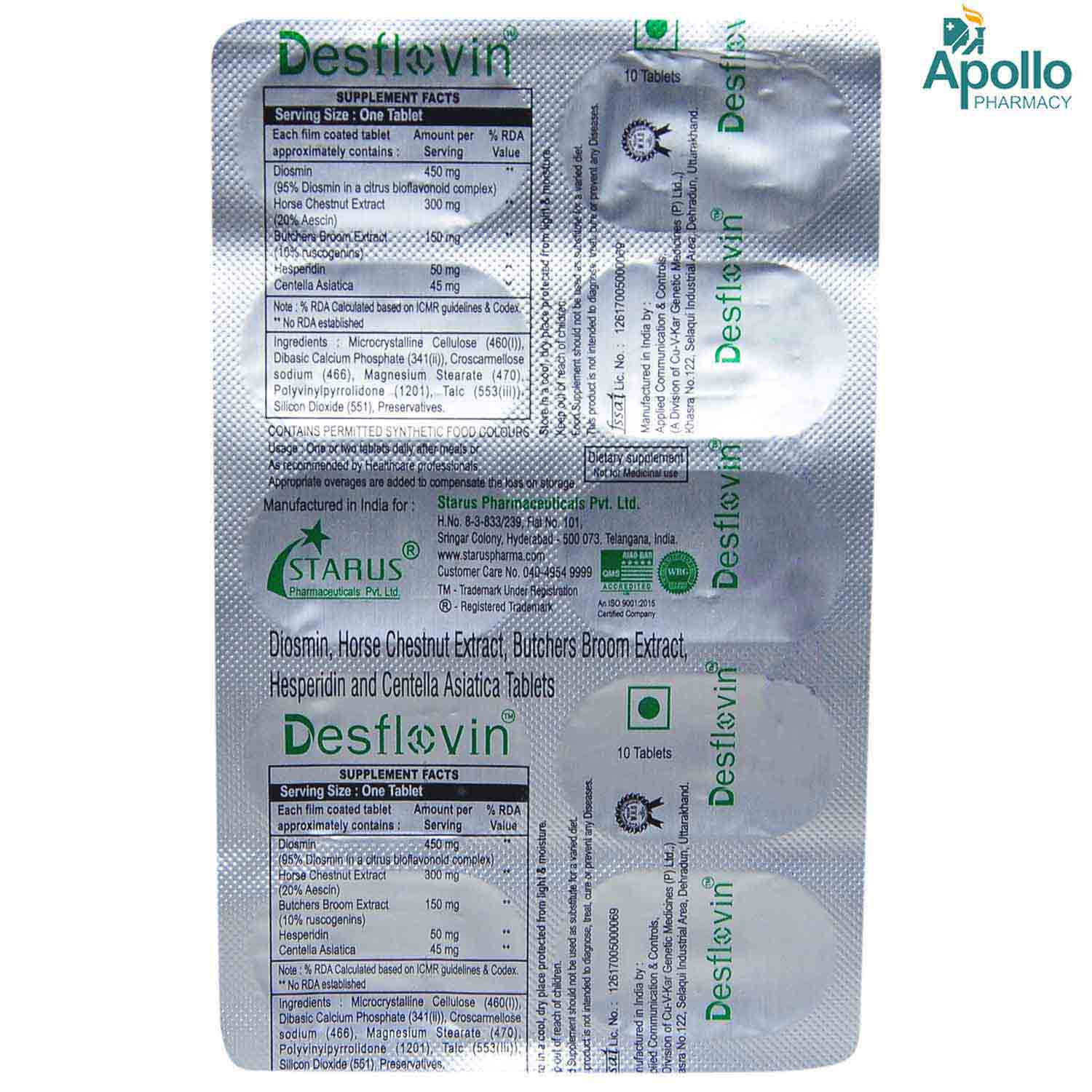 Desflovin Tablet 10's, Pack of 10 TABLETS Desflovin Tablet 10's, Pack of 10 TABLETS