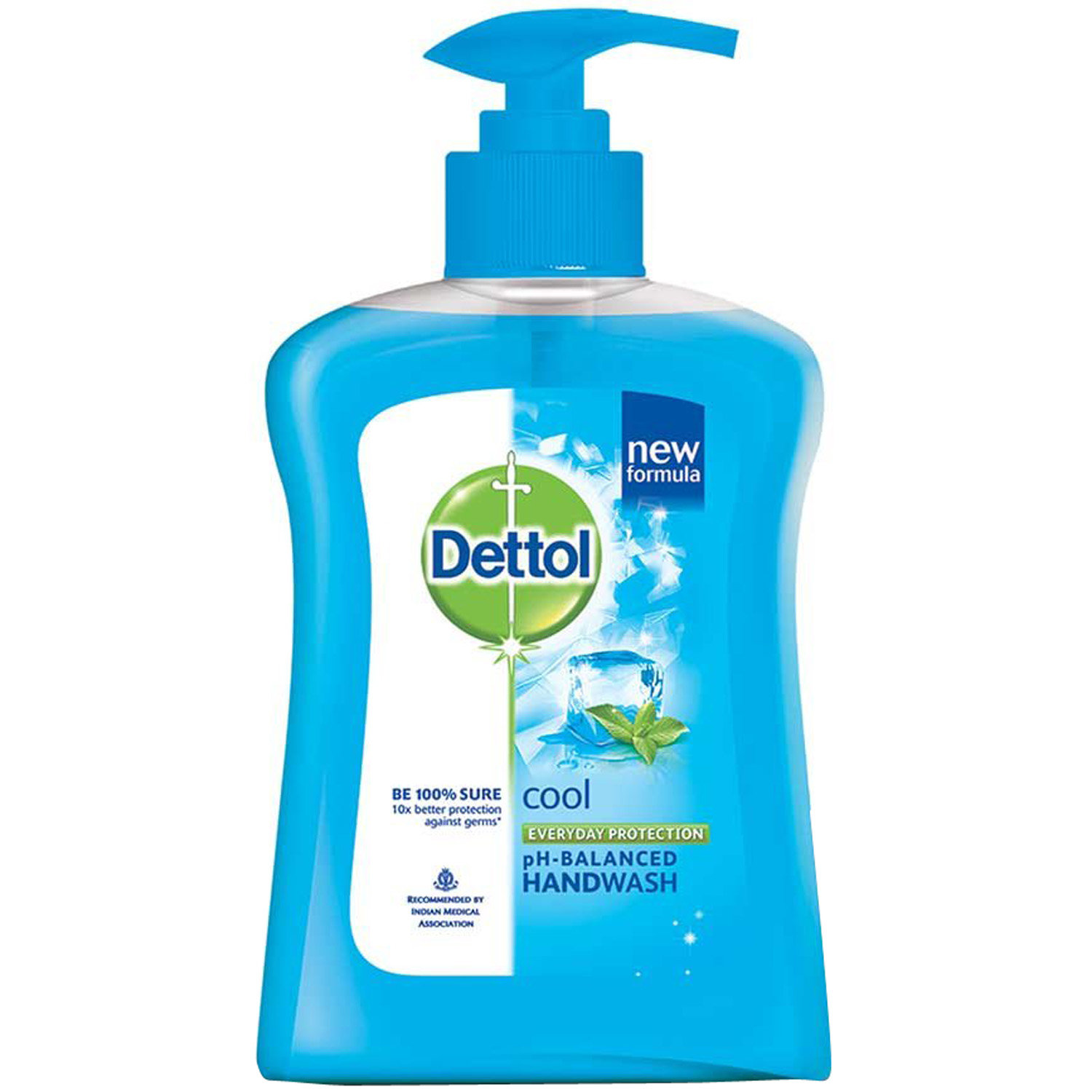 Dettol Cool Everyday Protection Handwash 200 ml Pump Bottle | 10X Better Germ protection | pH Balanced | IMA Recomended, Pack of 1 Dettol Cool Everyday Protection Handwash 200 ml Pump Bottle | 10X Better Germ protection | pH Balanced | IMA Recomended, Pack of 1
