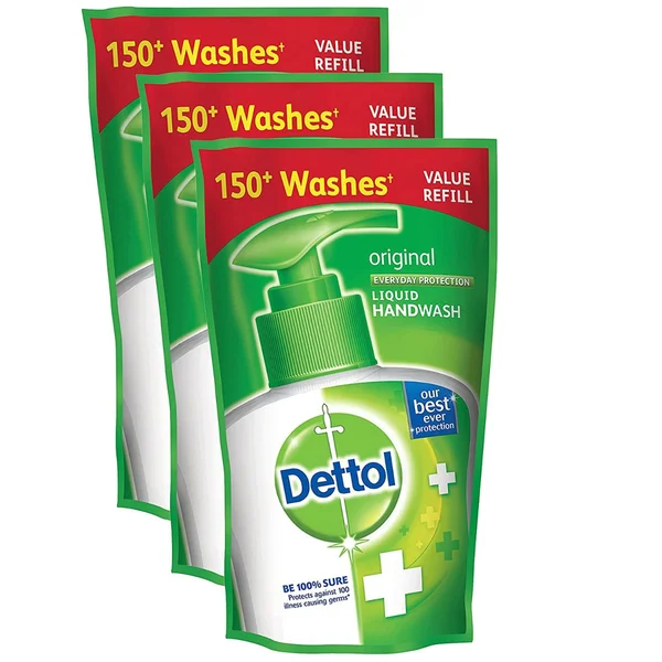 Dettol Original Hand Wash, 555 ml (3x185 ml), Pack of 1