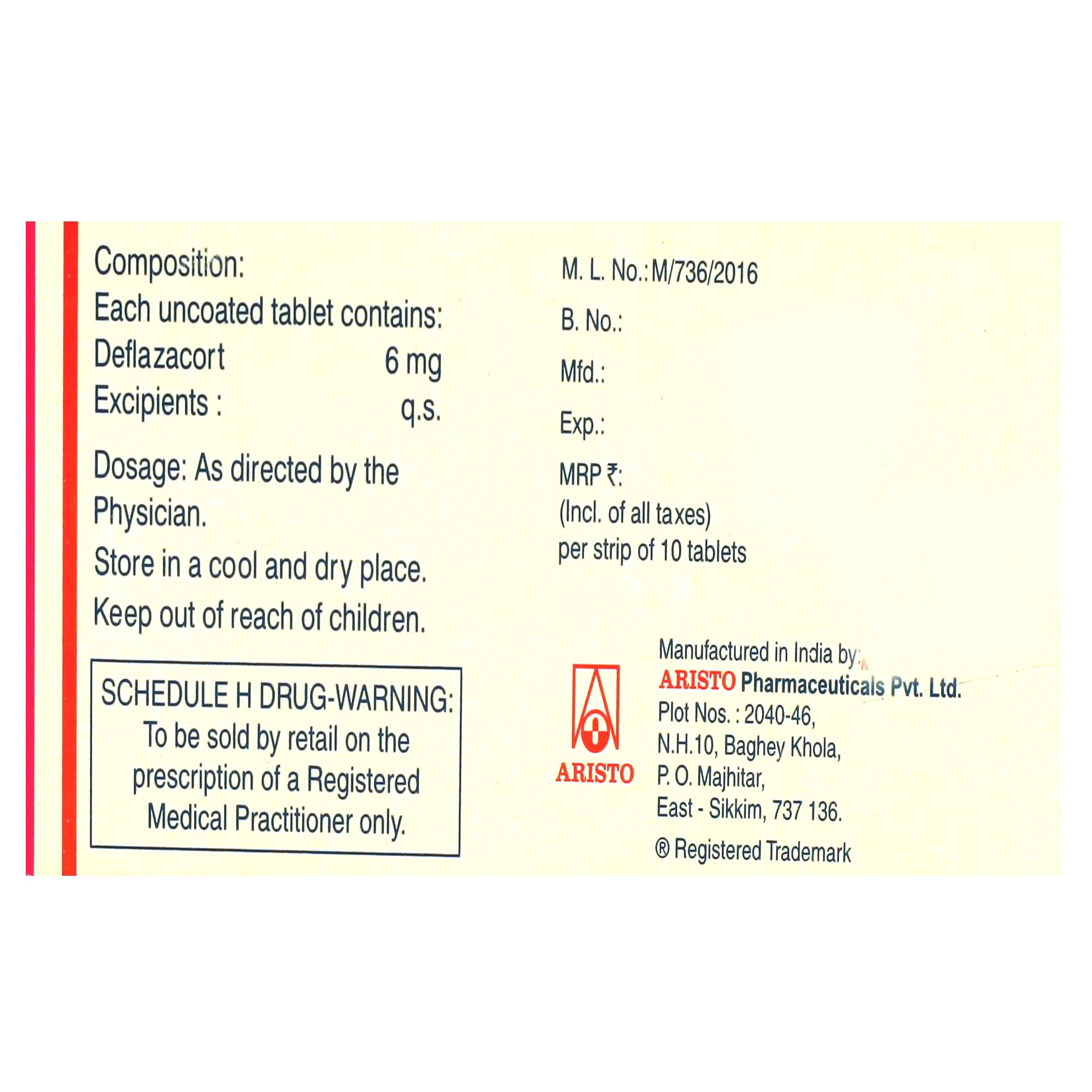 Dezacor-6 Tablet 10's, Pack of 10 TABLETS Dezacor-6 Tablet 10's, Pack of 10 TABLETS
