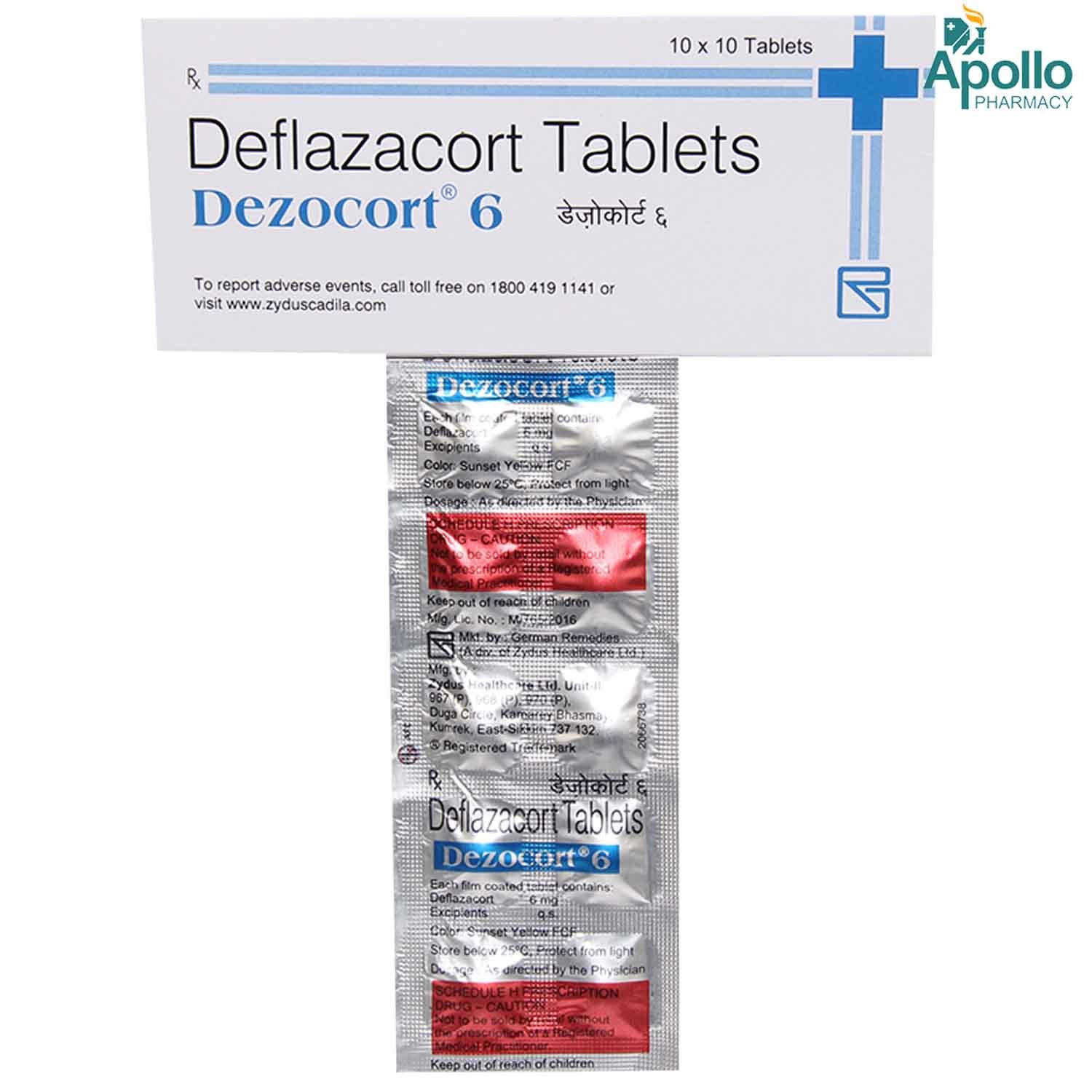 Dezocort 6 mg Tablet 10's, Pack of 10 TABLETS Dezocort 6 mg Tablet 10's, Pack of 10 TABLETS