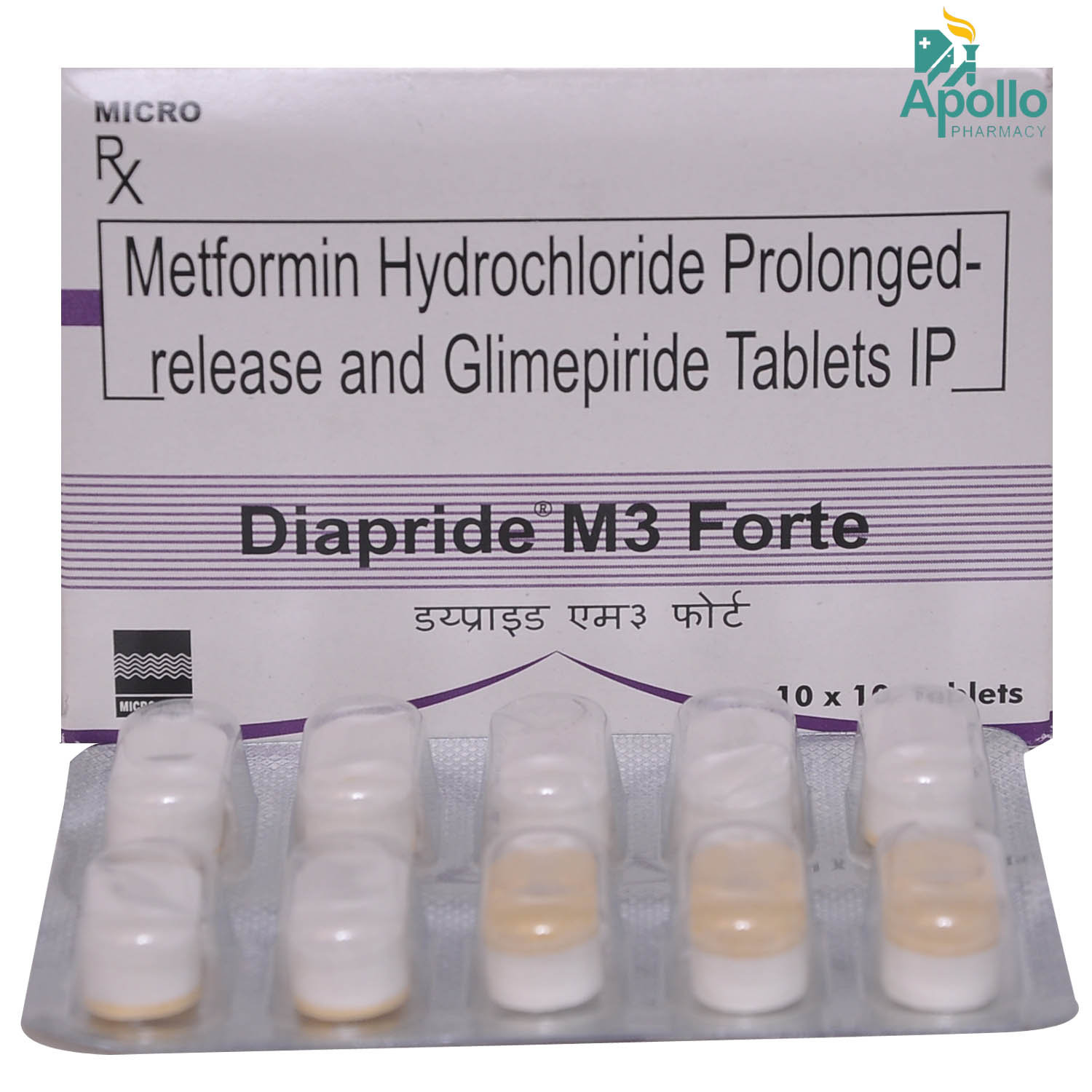 Diapride M3 Forte Tablet 10's, Pack of 10 TabletS Diapride M3 Forte Tablet 10's, Pack of 10 TabletS