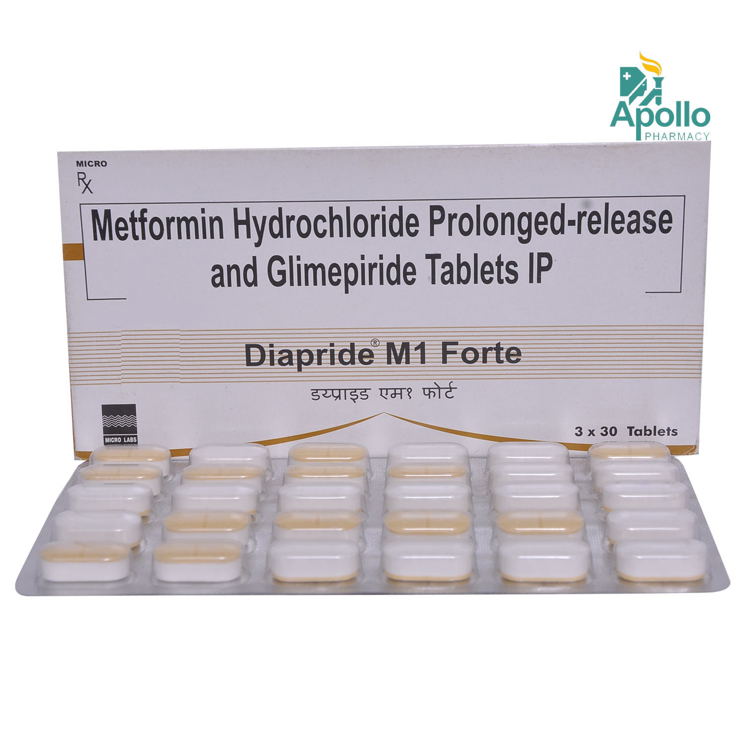 Diapride M1 Forte Tablet 30's, Pack of 30 TABLETS Diapride M1 Forte Tablet 30's, Pack of 30 TABLETS
